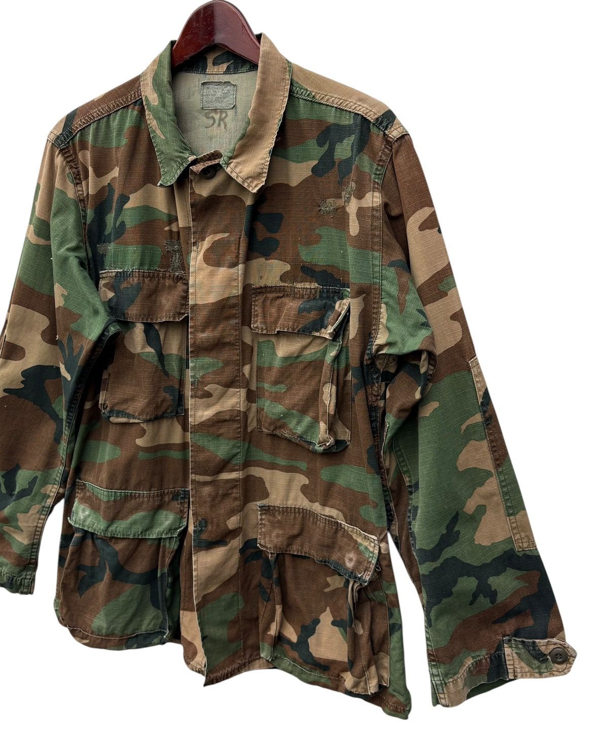 Vintage Vintage 80s US Military Camo Jacket Woodland Cotton Coat Size US S / EU 44-46 / 1 - 8 Thumbnail