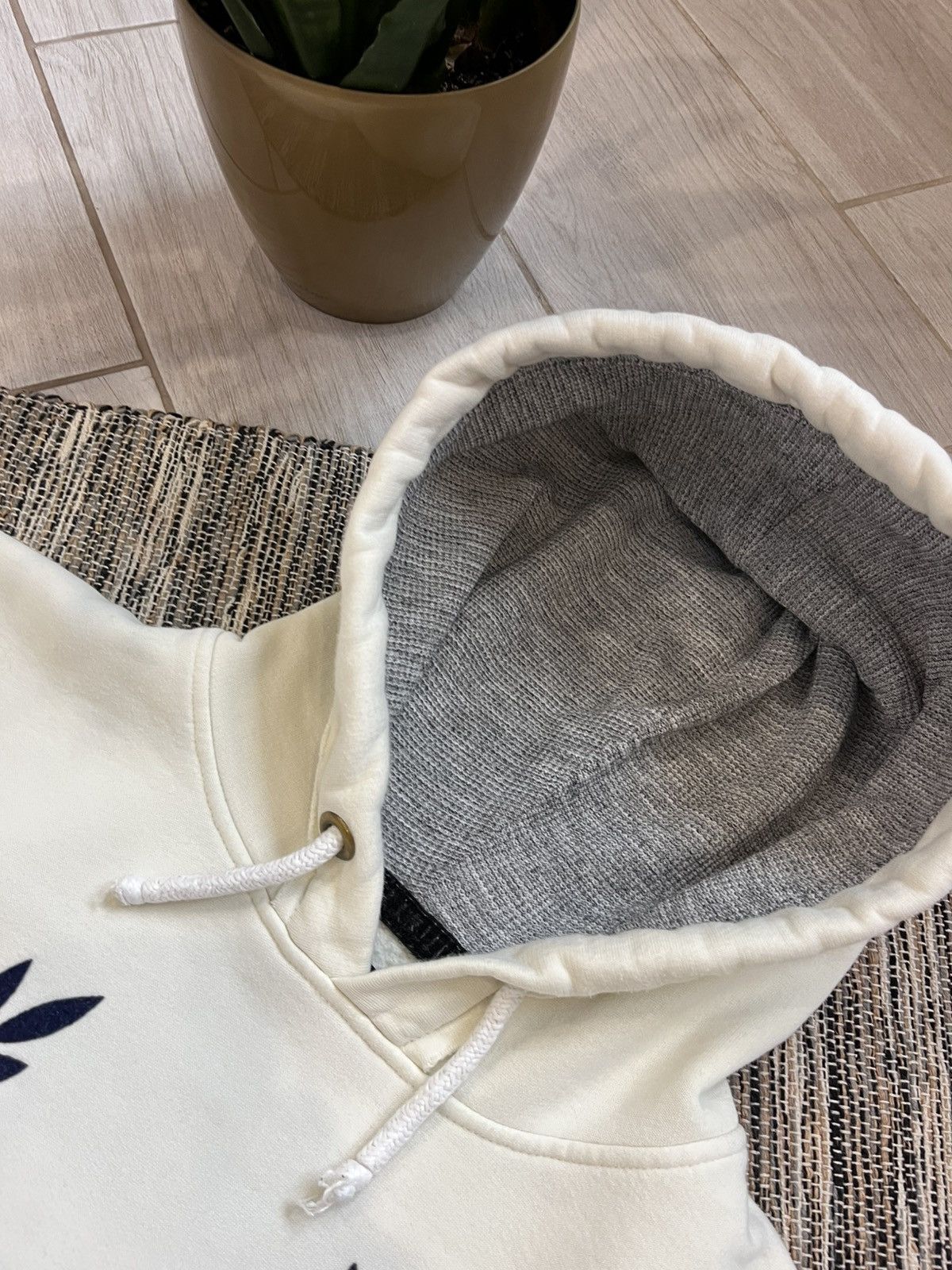 Fred Perry × Vintage Vintage Fred Perry Hoodie Fleece Big Logo Beige oversize Size US XXL / EU 58 / 5 - 11 Thumbnail