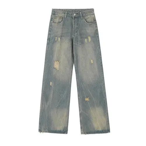 Handmade × Japanese Brand × Jean Men's street retro loose washed distressed jeans y2k Size US 34 / EU 50 - 1 Thumbnail