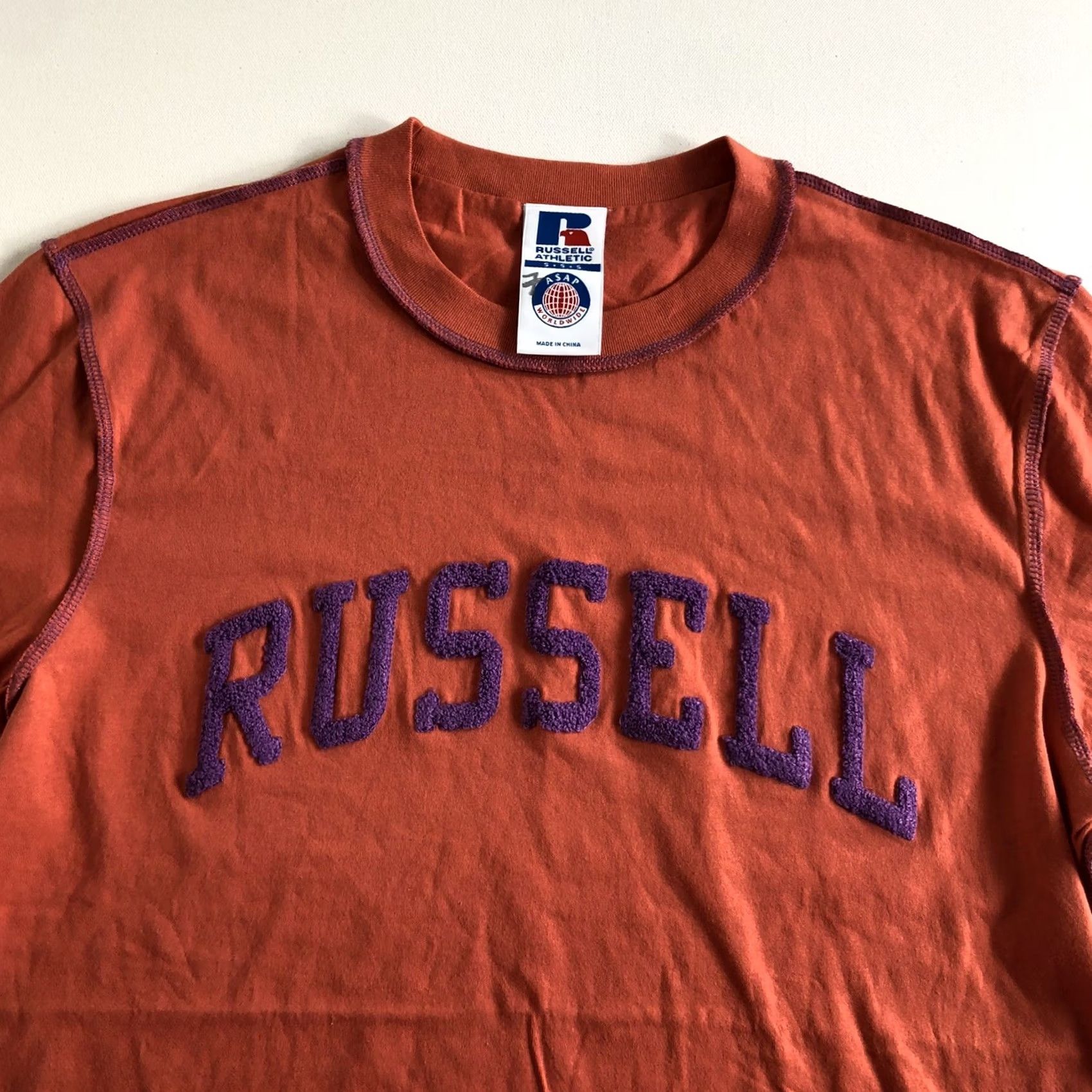 Russell Athletic VINTAGE Russell Athletic T-Shirt Crewneck Mens Small Orange 90s NWT Size US S / EU 44-46 / 1 - 3 Thumbnail