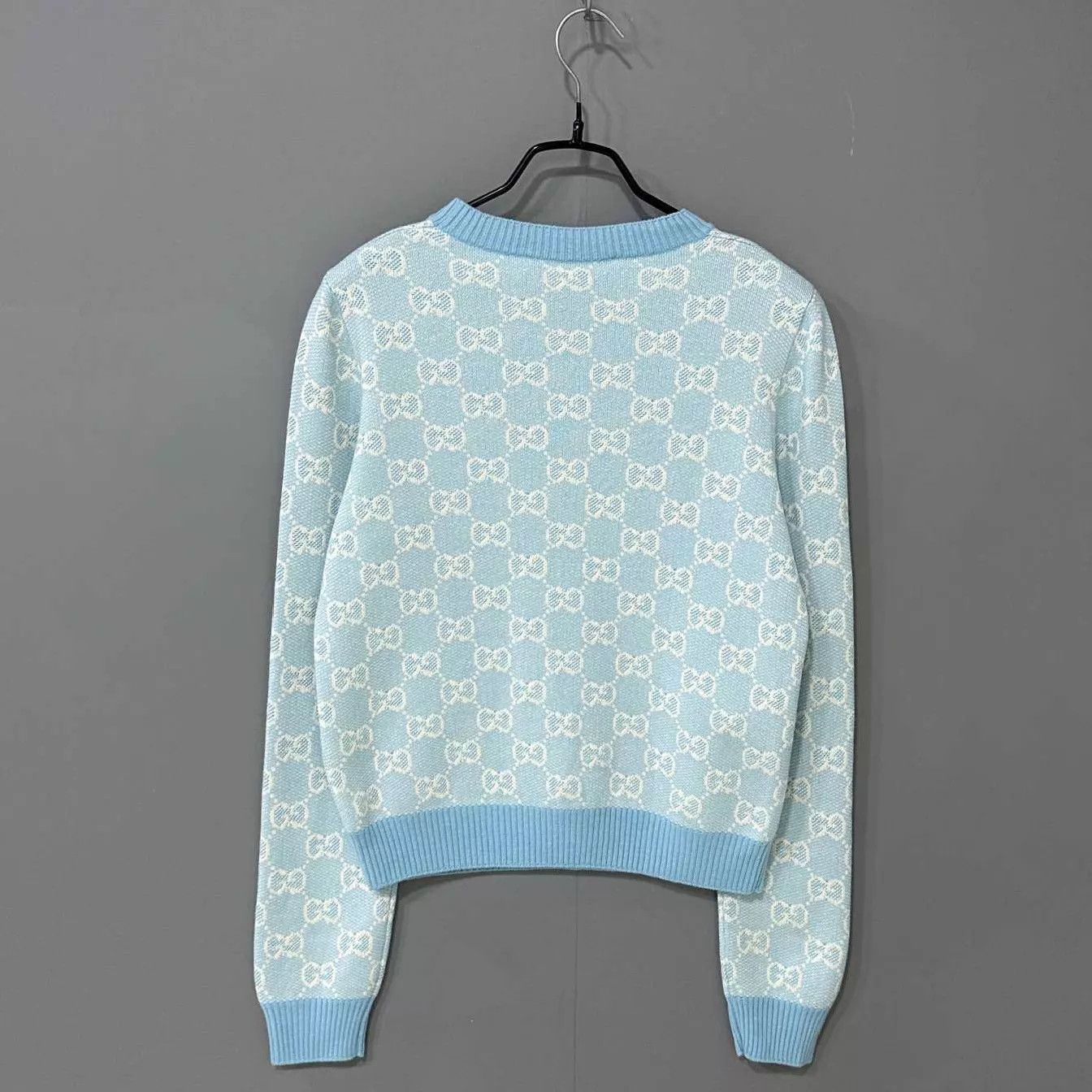 Gucci GUCCI sky blue all-over print knit LS top M Size M / US 6-8 / IT 42-44 - 3 Thumbnail