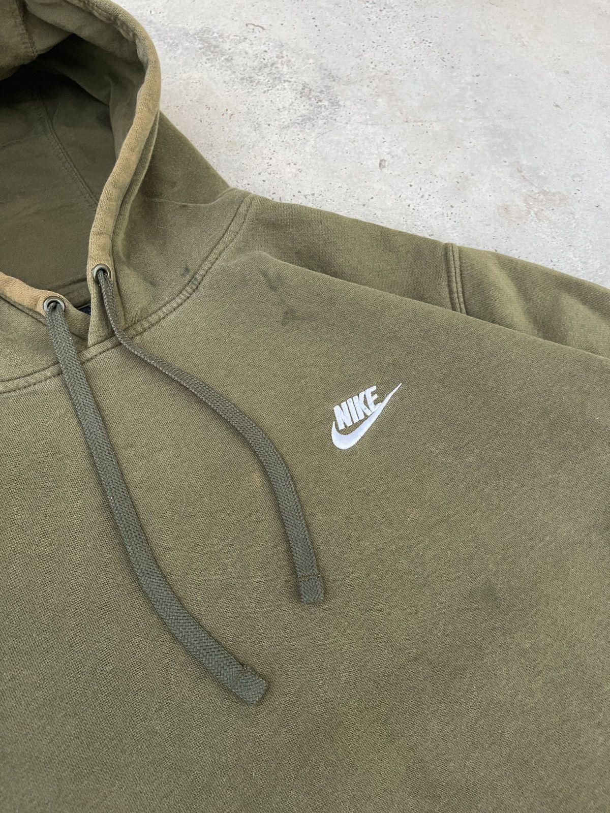 Nike × Vintage Vintage Nike Small Swoosh Faded Green Pullover Hoodie Size US XXL / EU 58 / 5 - 6 Thumbnail