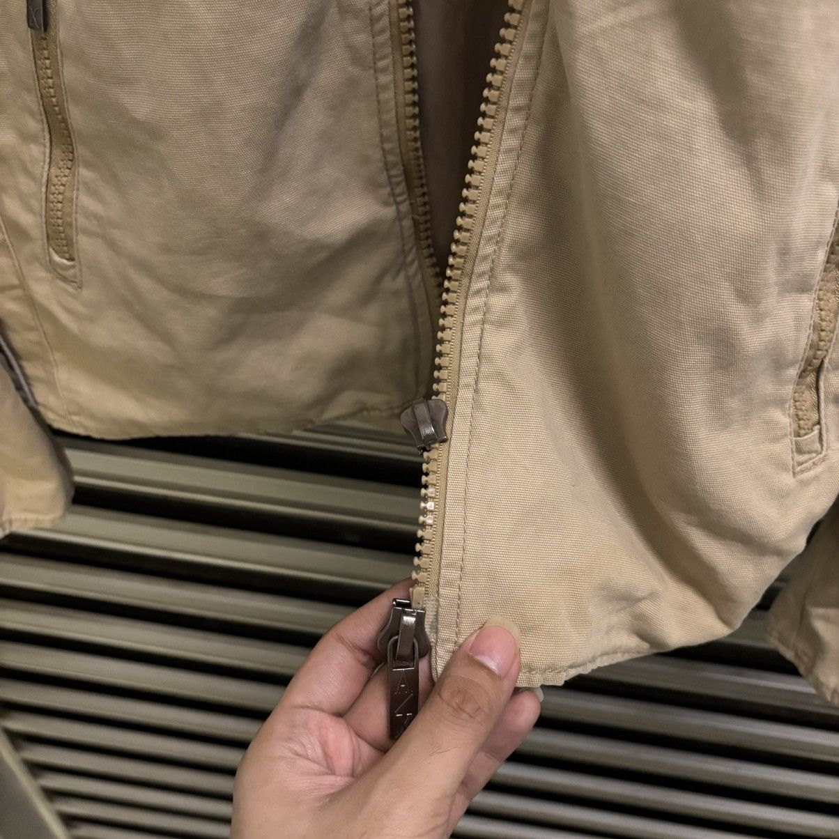 Armani Exchange × Vintage Vintage Armani Exchange Racing Stripe Jacket Beige/Red Size US L / EU 52-54 / 3 - 10 Thumbnail