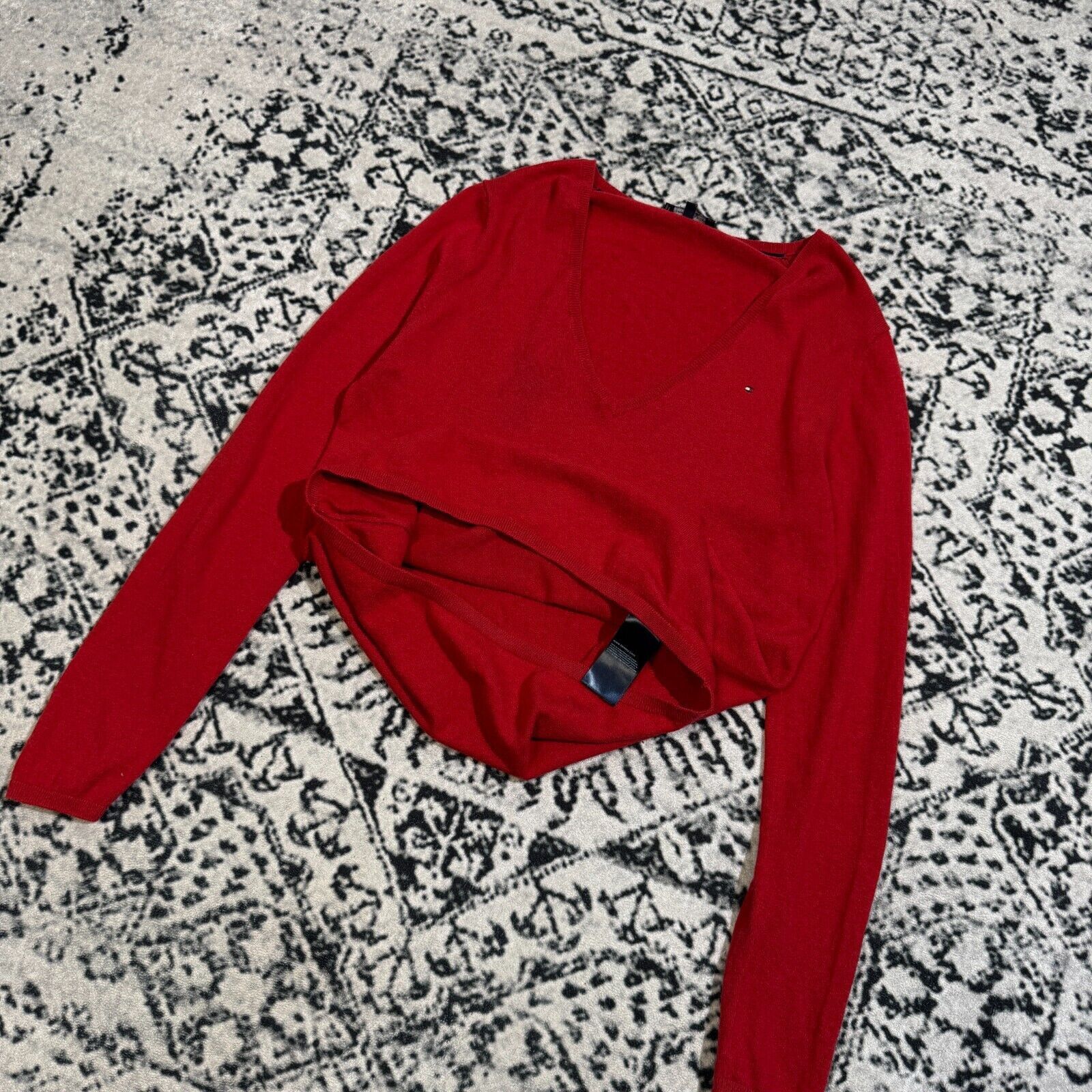 Tommy Hilfiger × Vintage Vintage Tommy Hilfiger Unisex Red Cotton Sweater Size XL Size US XL / EU 56 / 4 - 9 Thumbnail