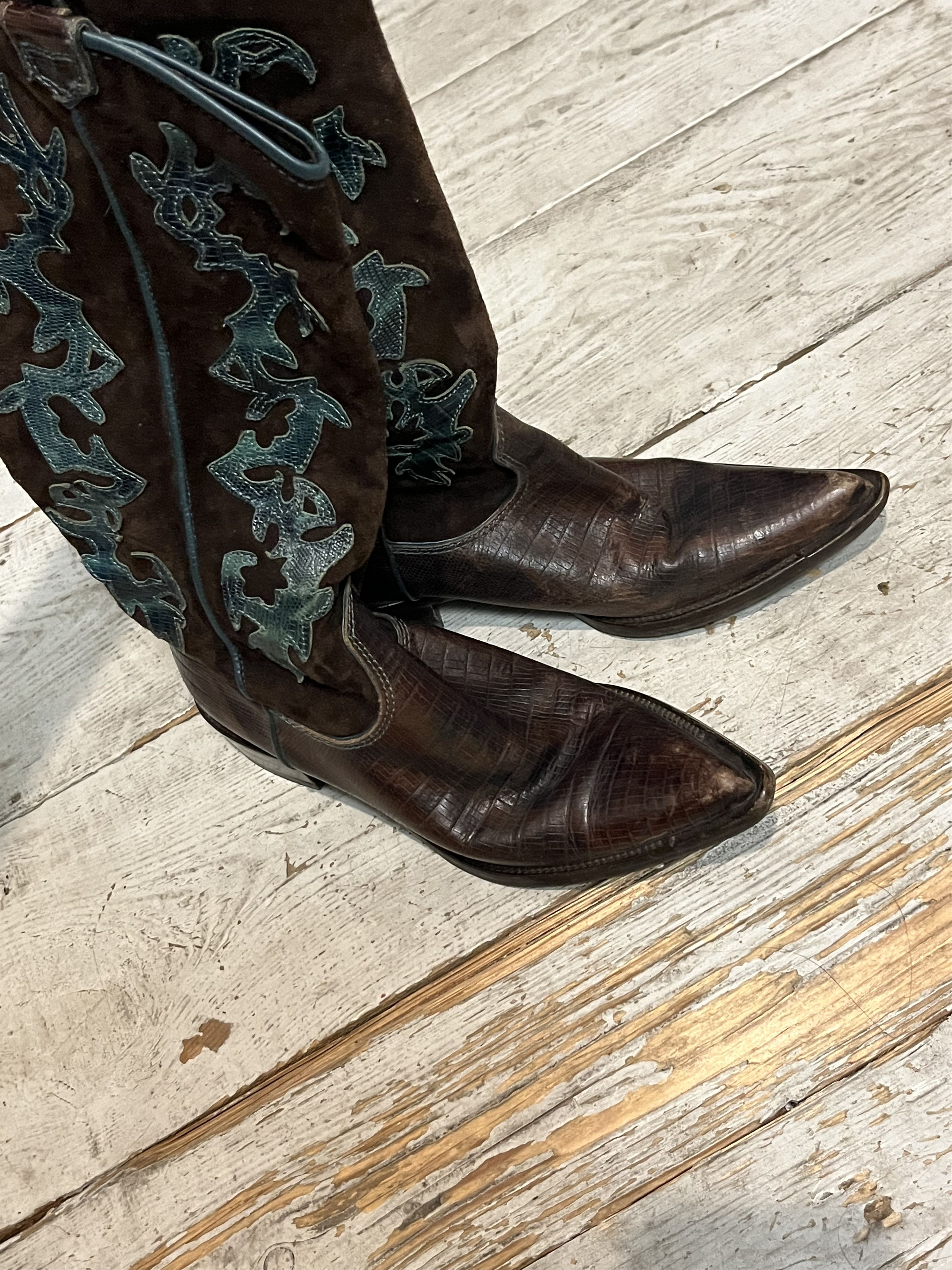 Handmade × Vintage Vintage Genuine Leather Western Cowboy Boots Mexico Size US 5 / EU 37 - 6 Thumbnail