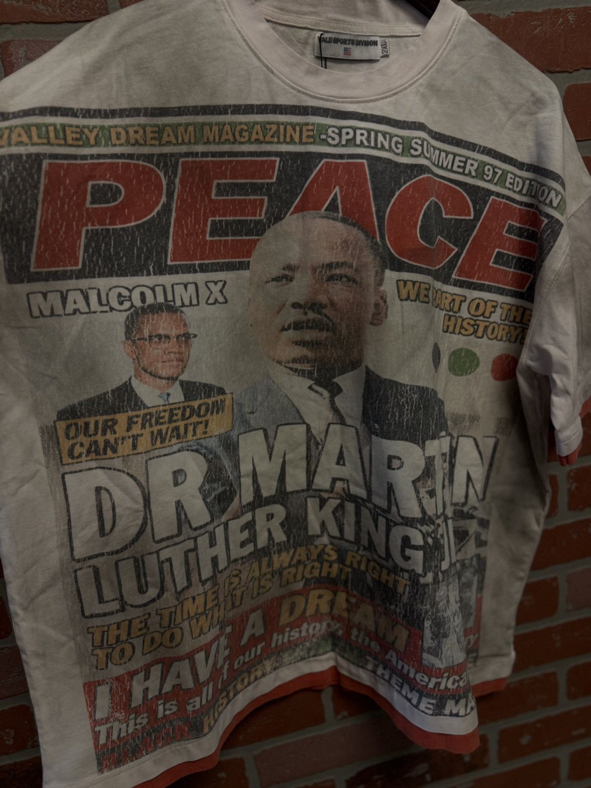 Vale Vale Valley Peace Tee Shirt Red White Size XXL (NEW) Size US XXL / EU 58 / 5 - 6 Thumbnail