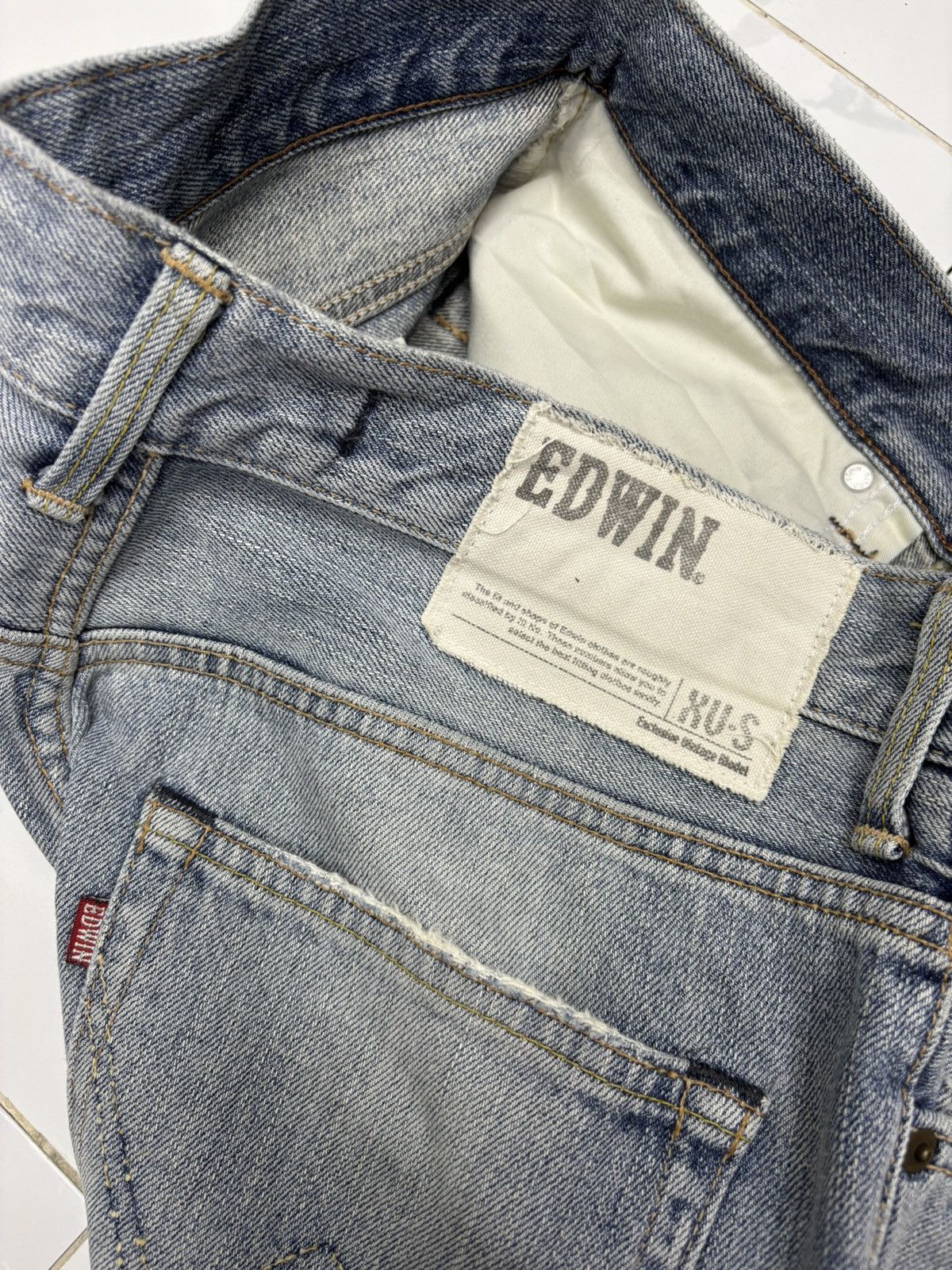 Kapital Edwin XV-S LOOSE STRAIGHT DISTRESSED DENIM JEANS Size US 33 - 11 Thumbnail