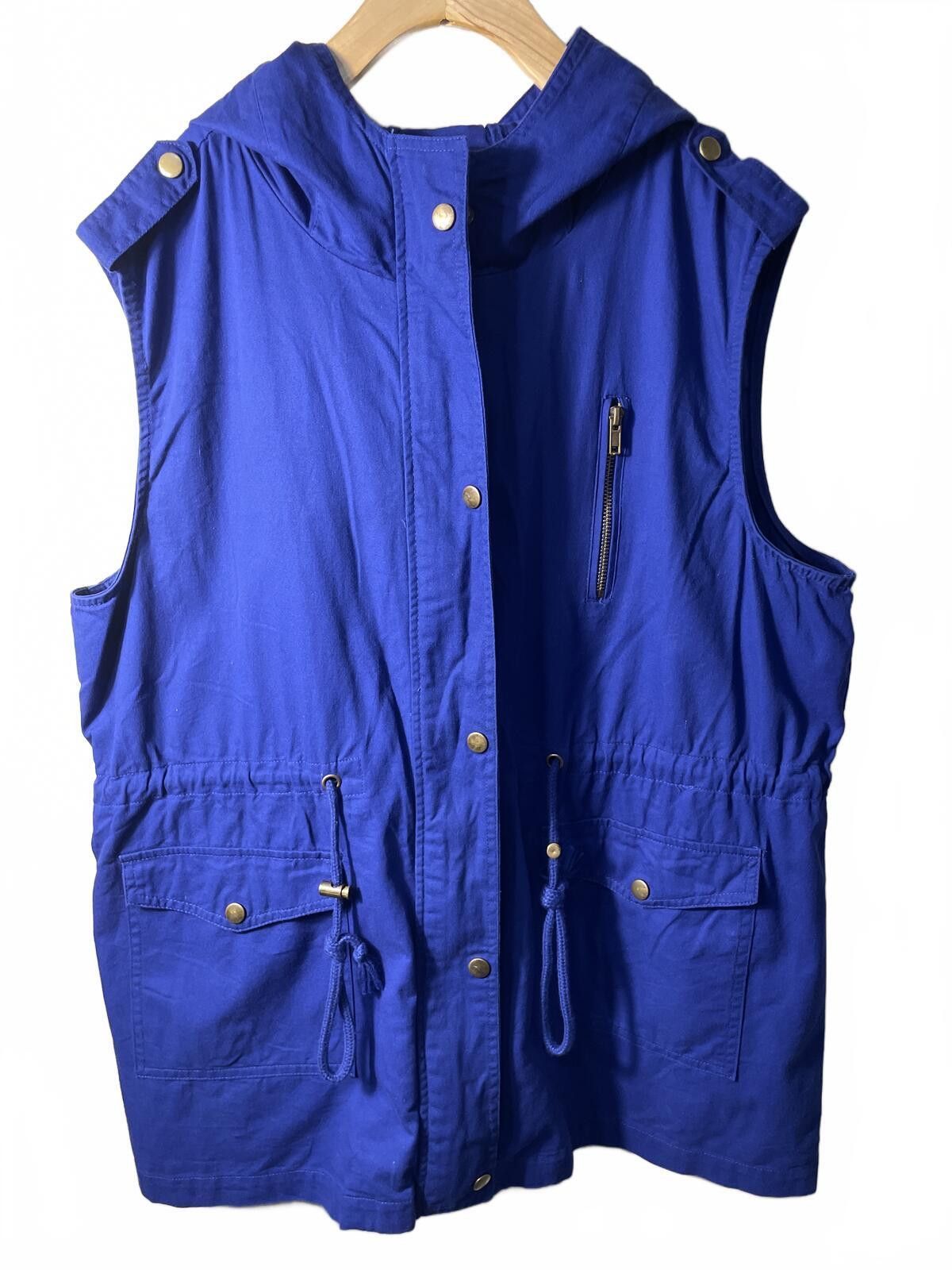 Other Zenana Outfitters Utility Vest Hooded Women's 2X Royal Blue Size XL / US 12-14 / IT 48-50 - 1 Thumbnail
