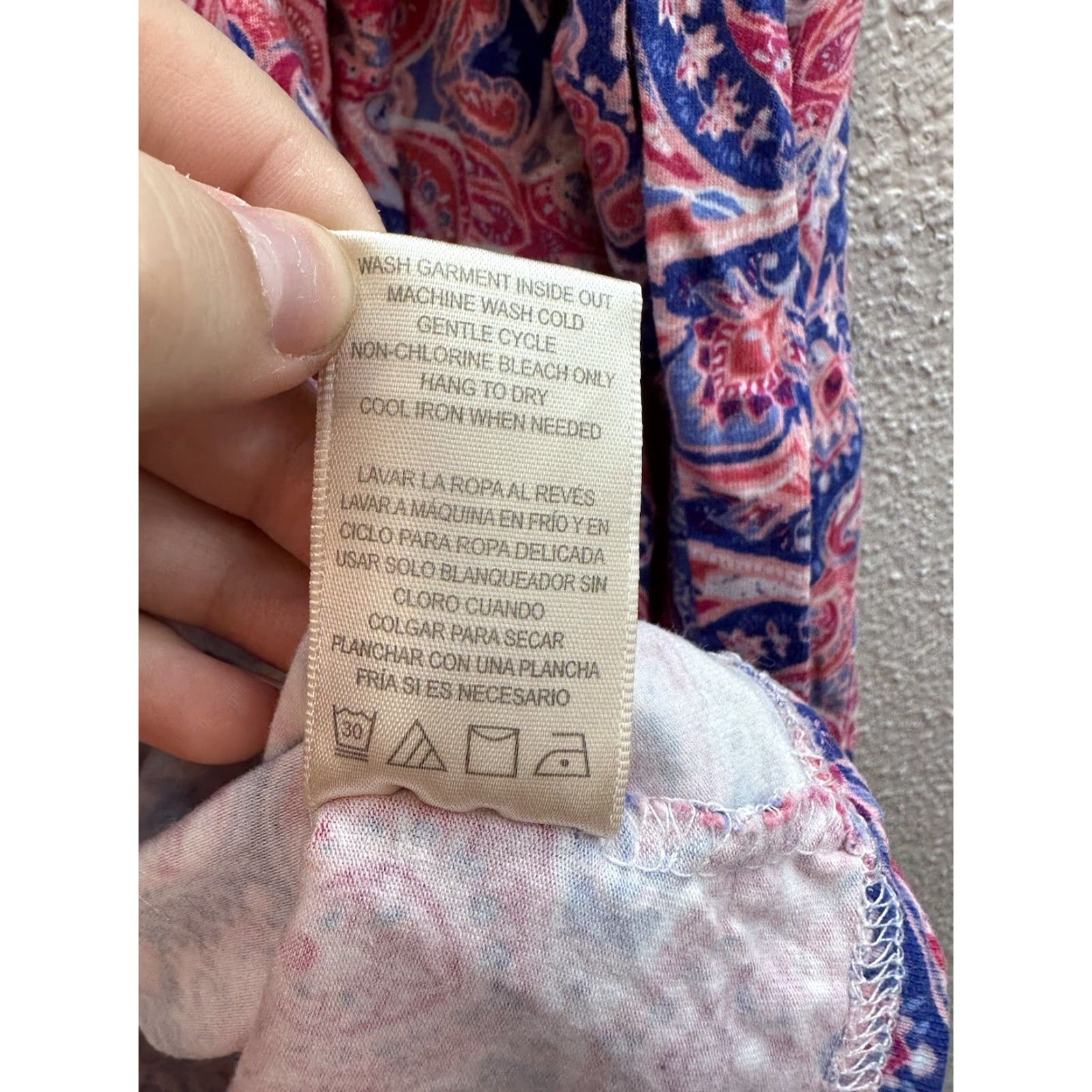 Vintage Napa Valley Womens Blouse Petite Small Pink Blue Geometric 3/4 Sleeve Gems Knit? (Wait) Size S / US 4 / IT 40 - 7 Thumbnail