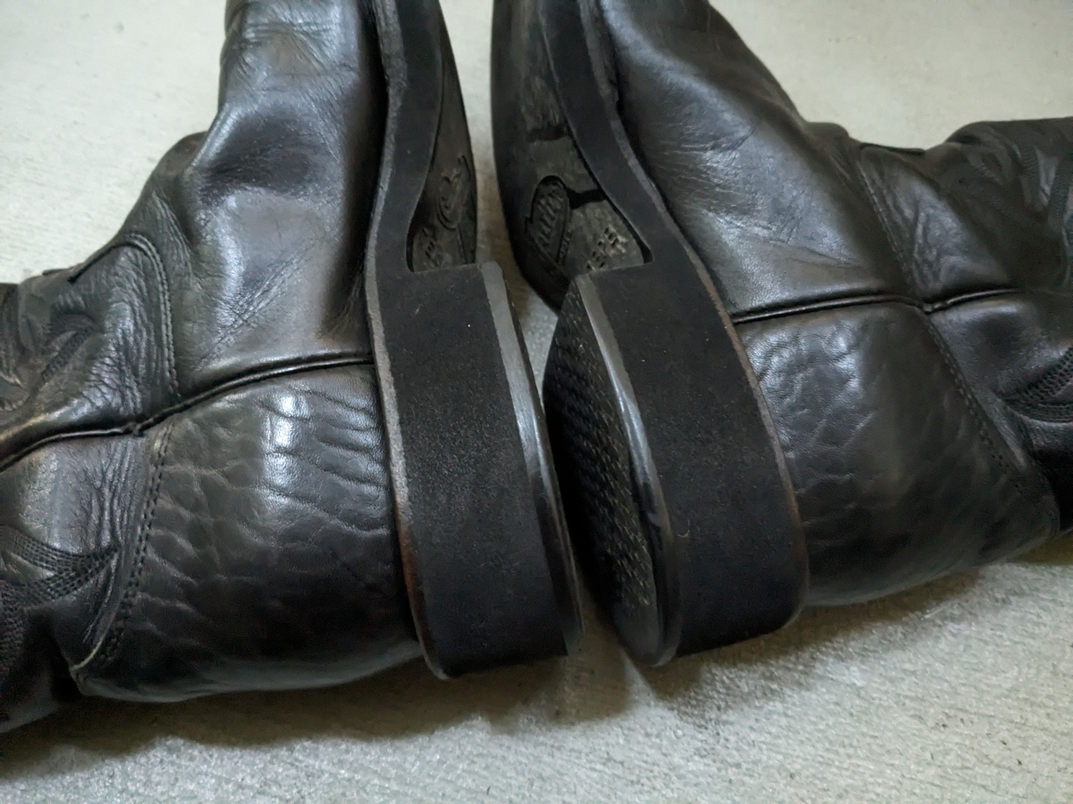 Genuine Leather Justin Cowboy Boots Black 8.5 Leather Botas USA Western Size US 8.5 / EU 41-42 - 11 Thumbnail