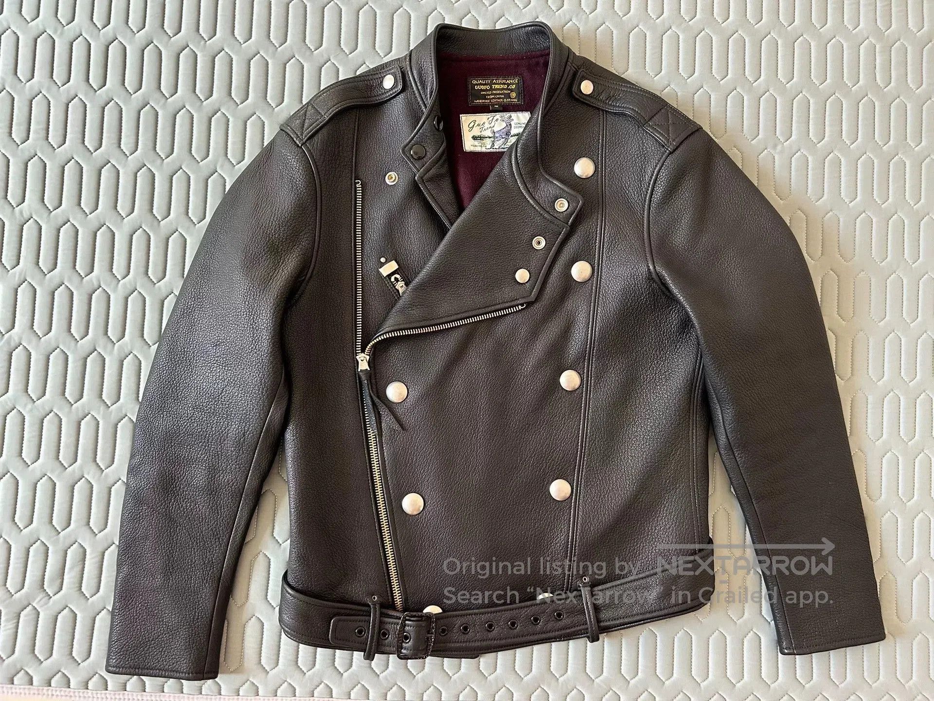 Japanese Brand Custom Black Leather Riding Jacket. Size US L / EU 52-54 / 3 - 1 Thumbnail