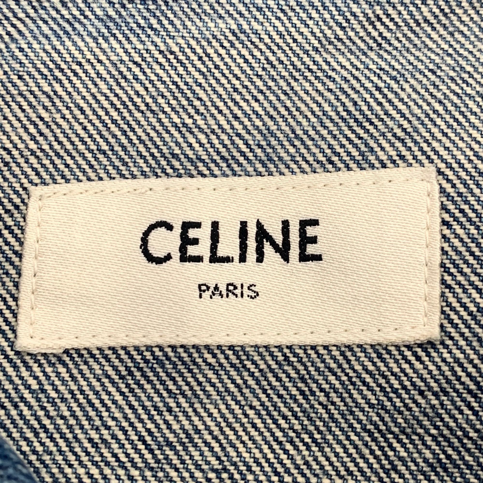 Celine Celine Womens XS Blue Denim Jacket 100% Cotton Single-Breast Size XS / US 0-2 / IT 36-38 - 2 Thumbnail