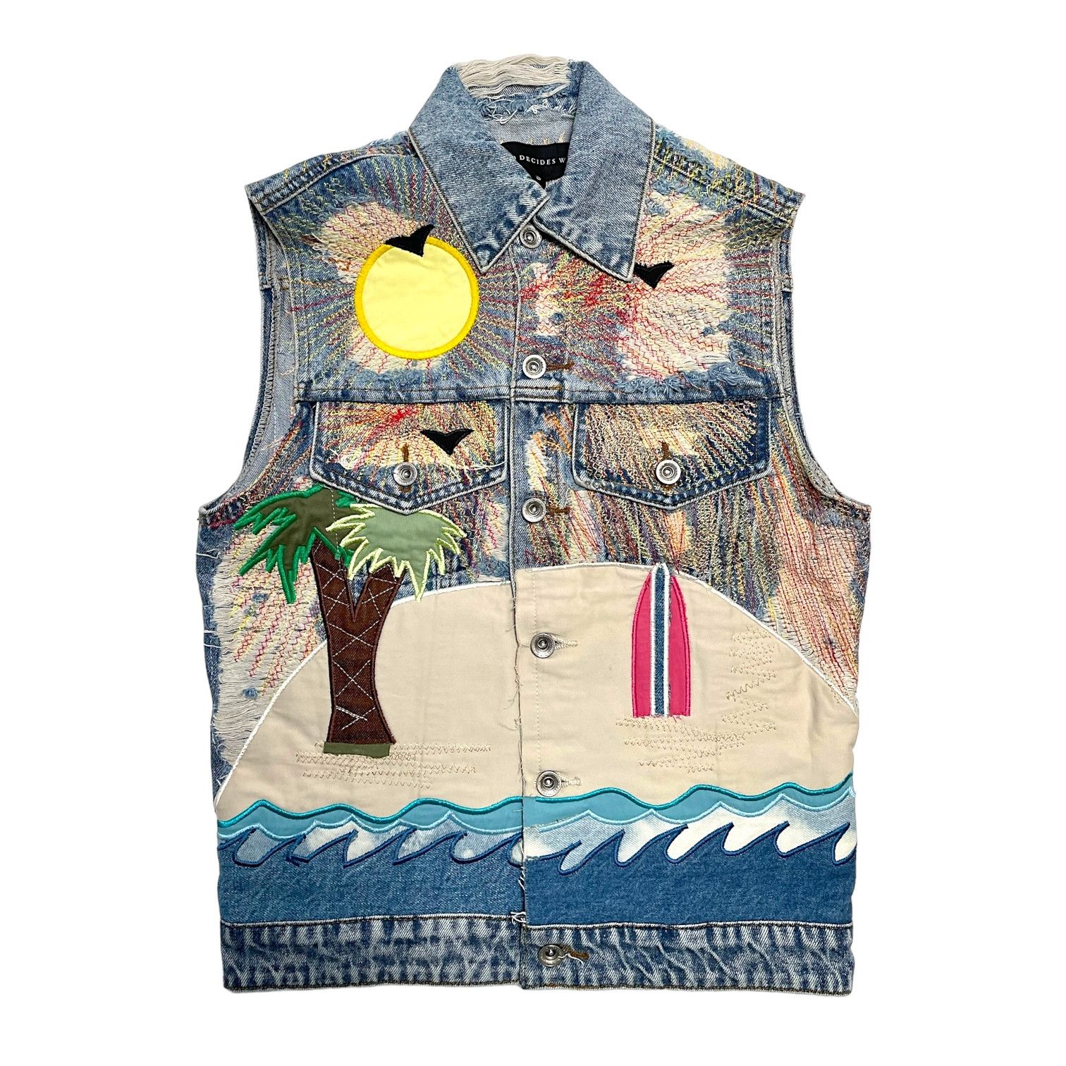 image of Who Decides War By Mrdr Brvdo X Pale Usa Seaboard Jean Vest, Men's (Size Small)