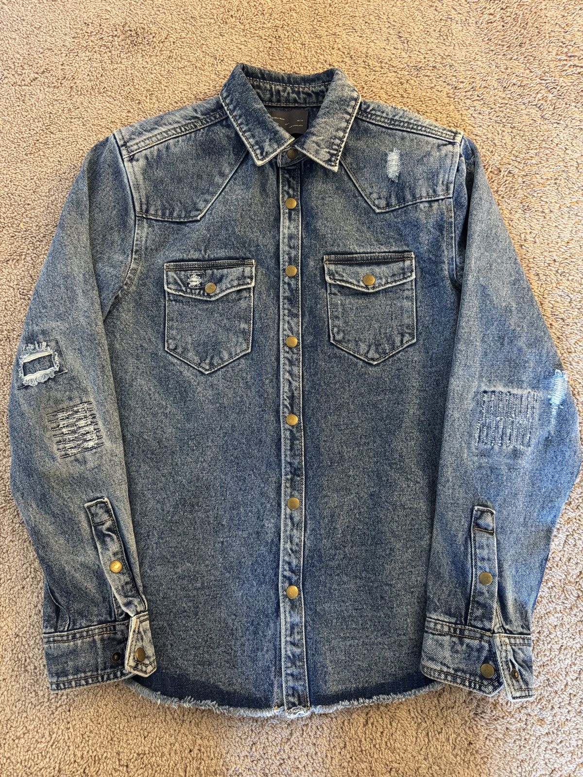 Zara ZARA Blue denim button-up shirt Size US S / EU 44-46 / 1 - 1 Thumbnail