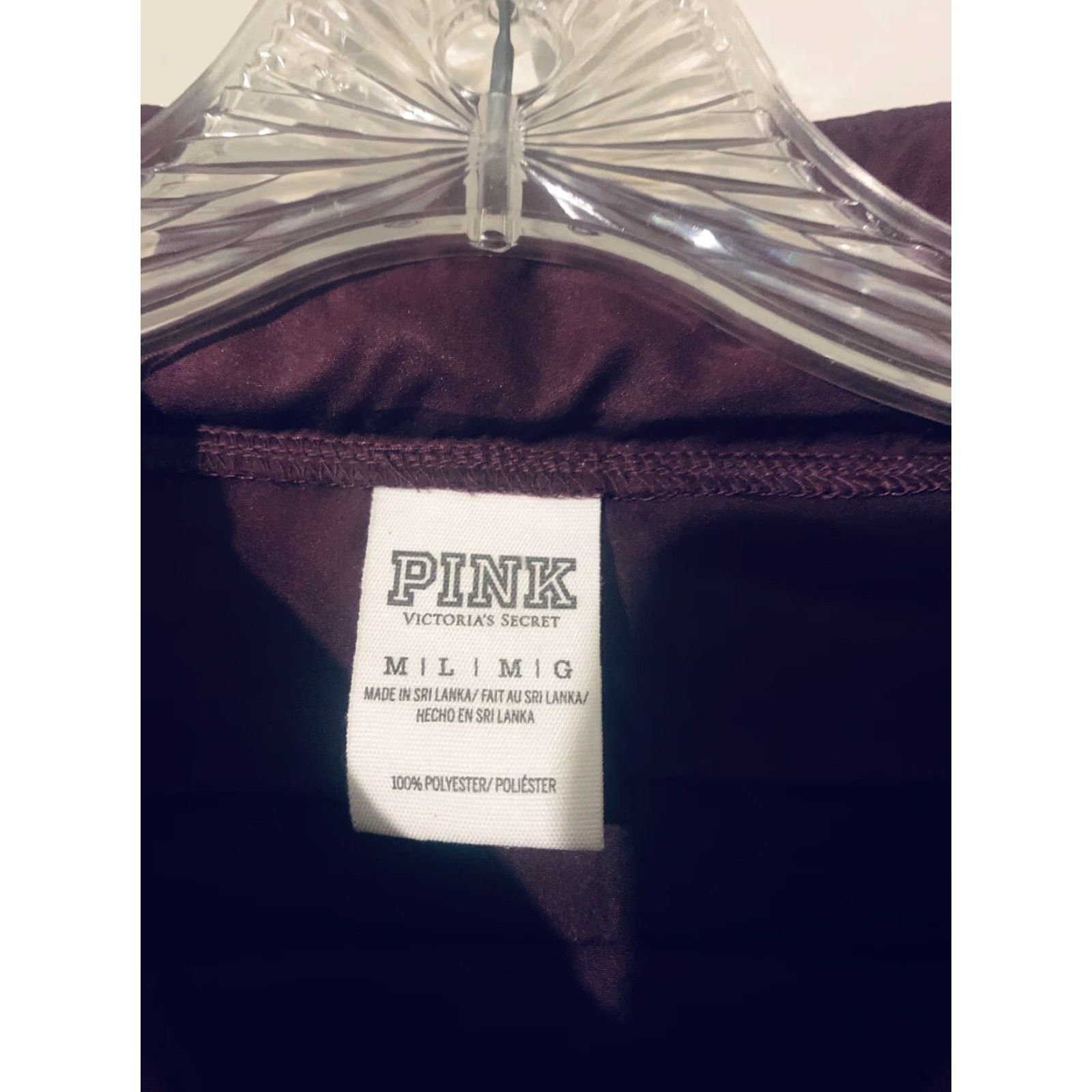 Pinko PINK Victoria Secret Full Zip Windbreaker Jacket Maroon Medium/ Large Size M / US 6-8 / IT 42-44 - 3 Thumbnail