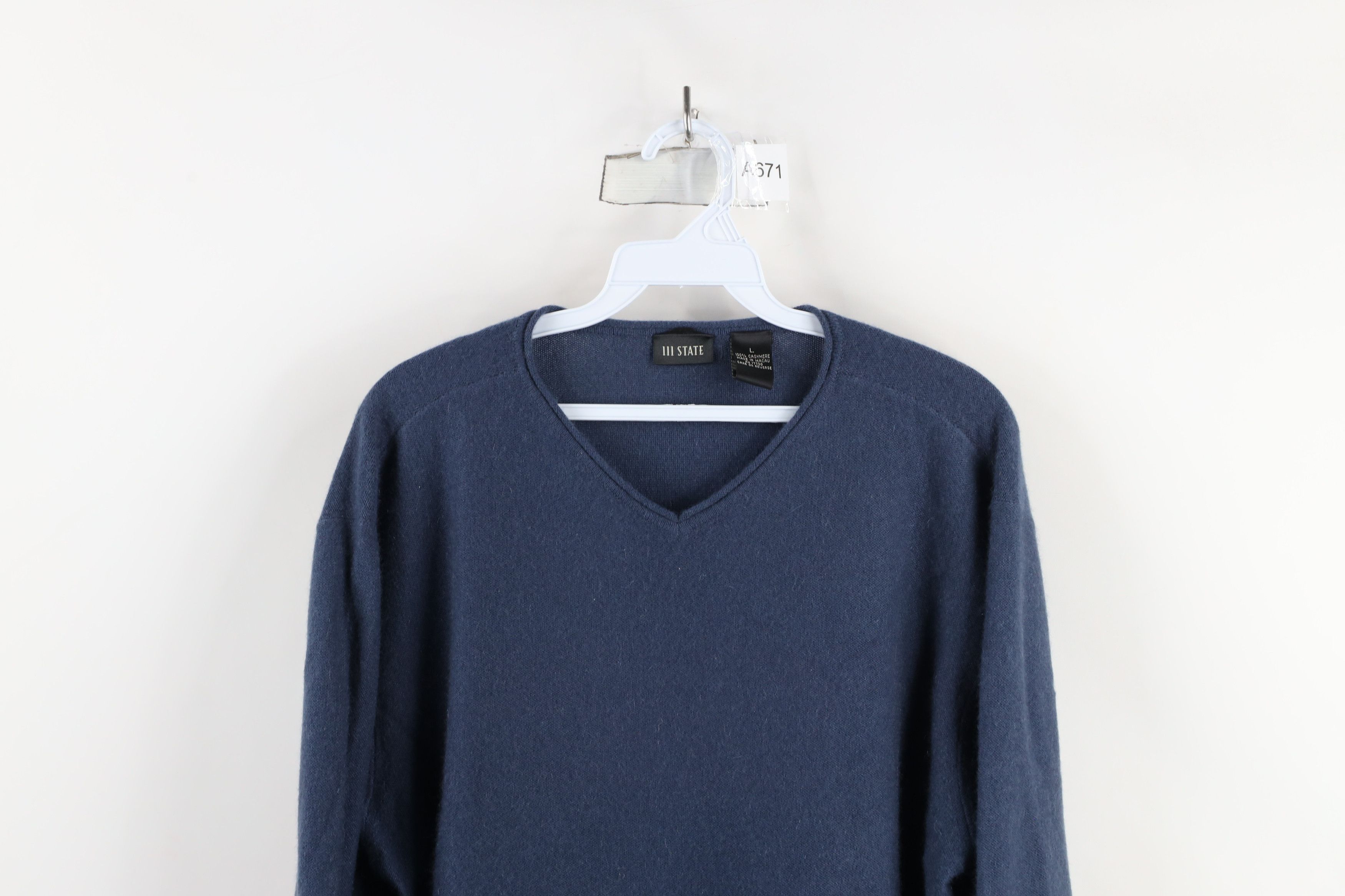 Vintage Vintage 90s Streetwear Marled Cashmere Knit Sweater Blue Size US L / EU 52-54 / 3 - 2 Thumbnail