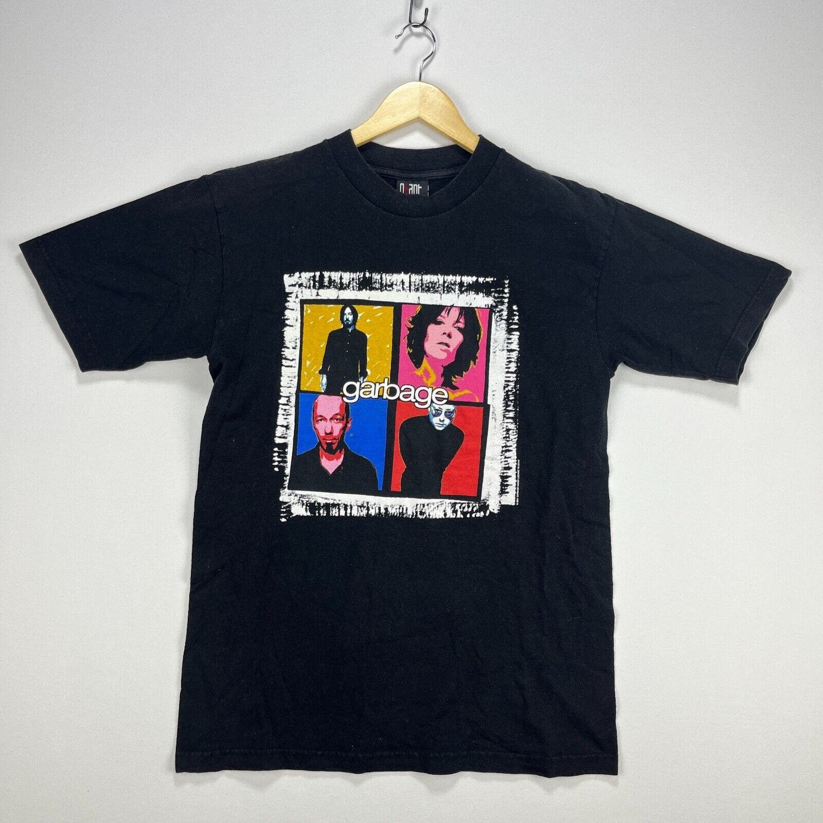 image of Vintage 90's Garbage Band Tour T Shirt Medium Tall in Black, Men's