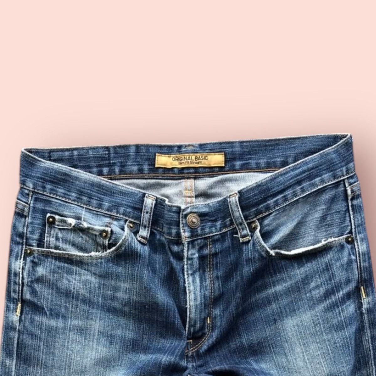 Jun Takahashi × Uniqlo VINTAGE UNIQLO S-001 DISTRESSED SLIM FIT STRAIGHT JEANS Size US 31 - 9 Thumbnail