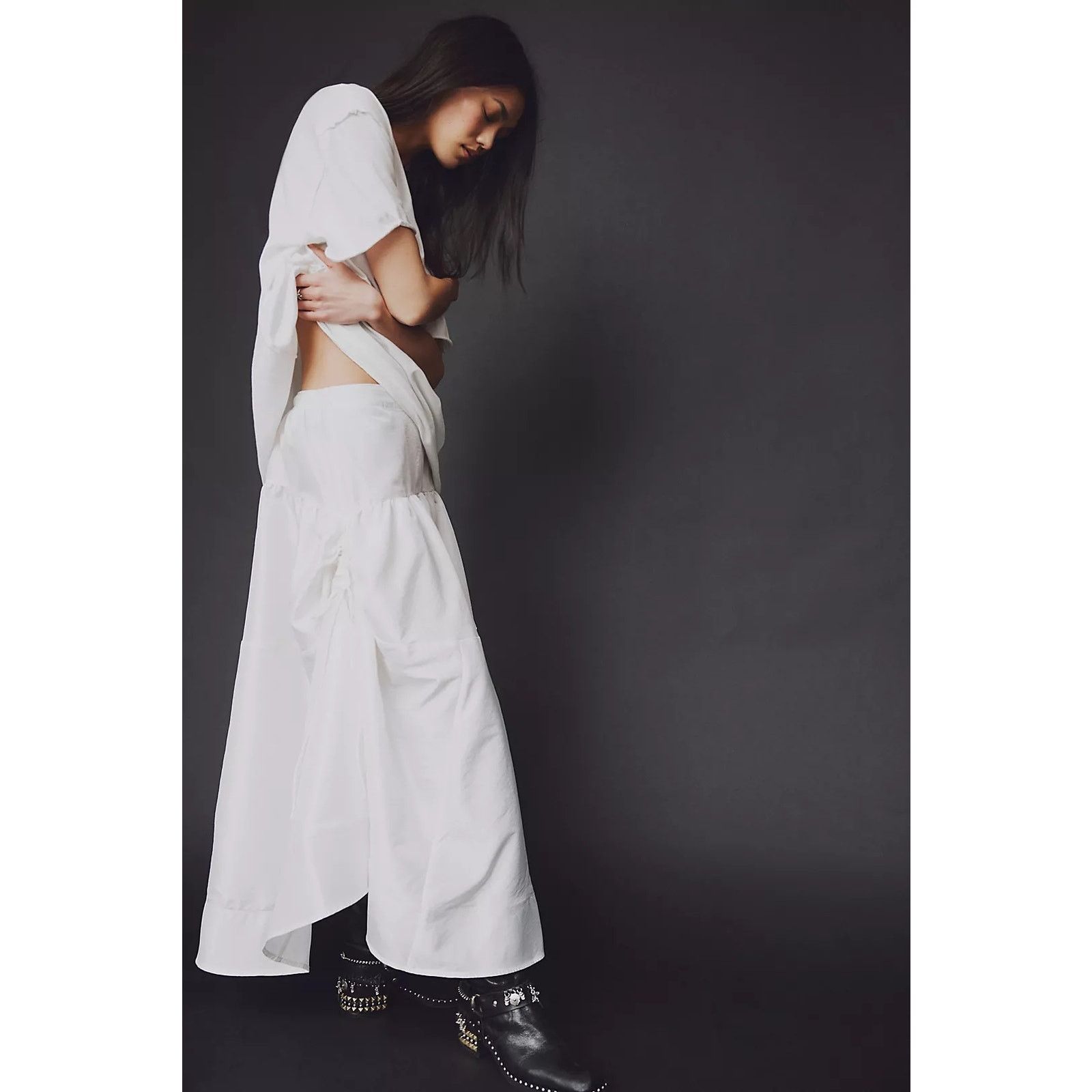 Free People New Emery Drop-Waist Midi Skirt $128 X-SMALL Lentil Sprout Size 26" / US 2 / IT 38 - 6 Thumbnail