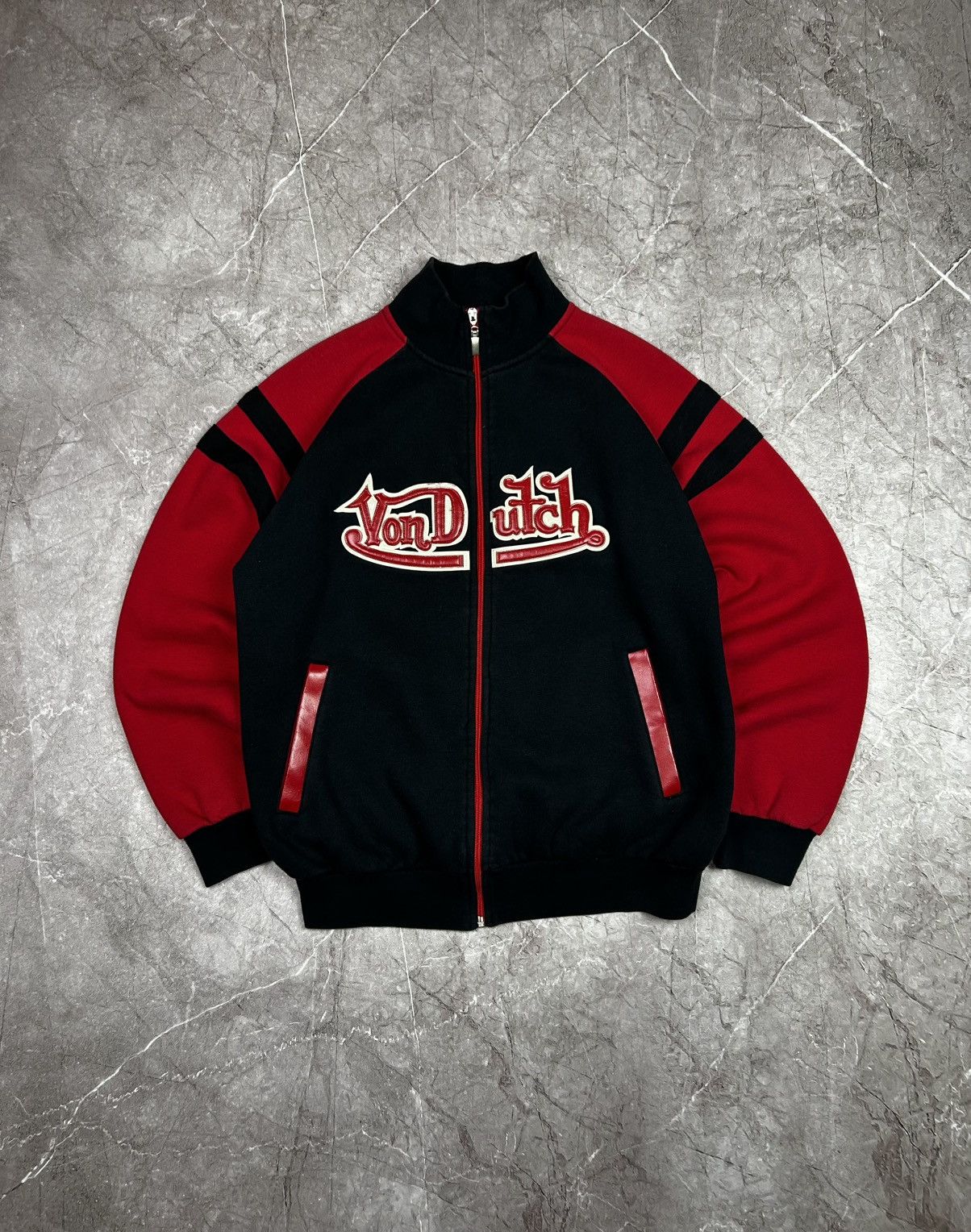 Vintage × Von Dutch Von Dutch vintage big logo full zip white sweater jacket Size US L / EU 52-54 / 3 - 1 Thumbnail