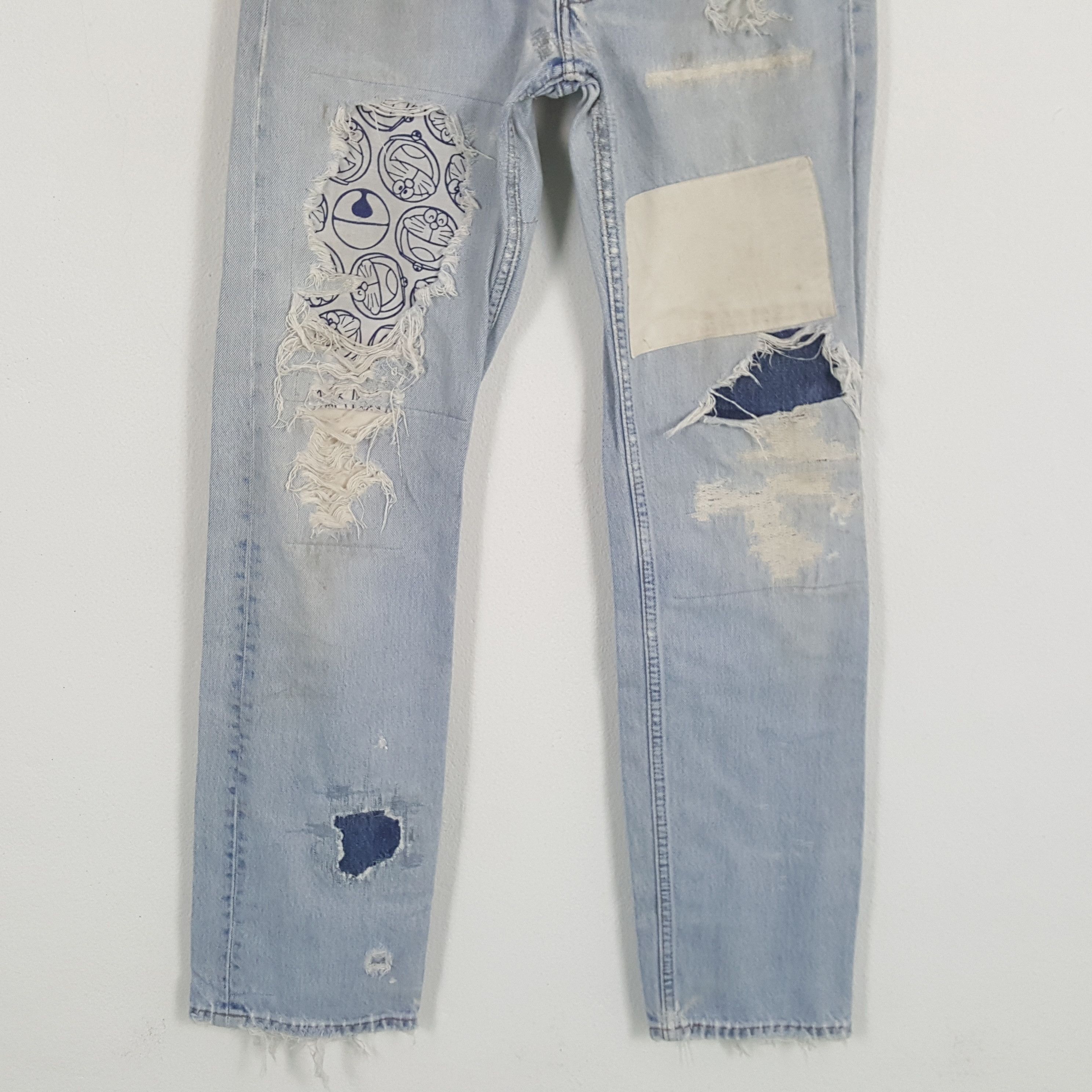 Levi's × Levi's Vintage Clothing × Vintage Vintage LEVI'S Kurt Cobain Distressed Patchwork Style Jeans Size US 28 / EU 44 - 3 Thumbnail