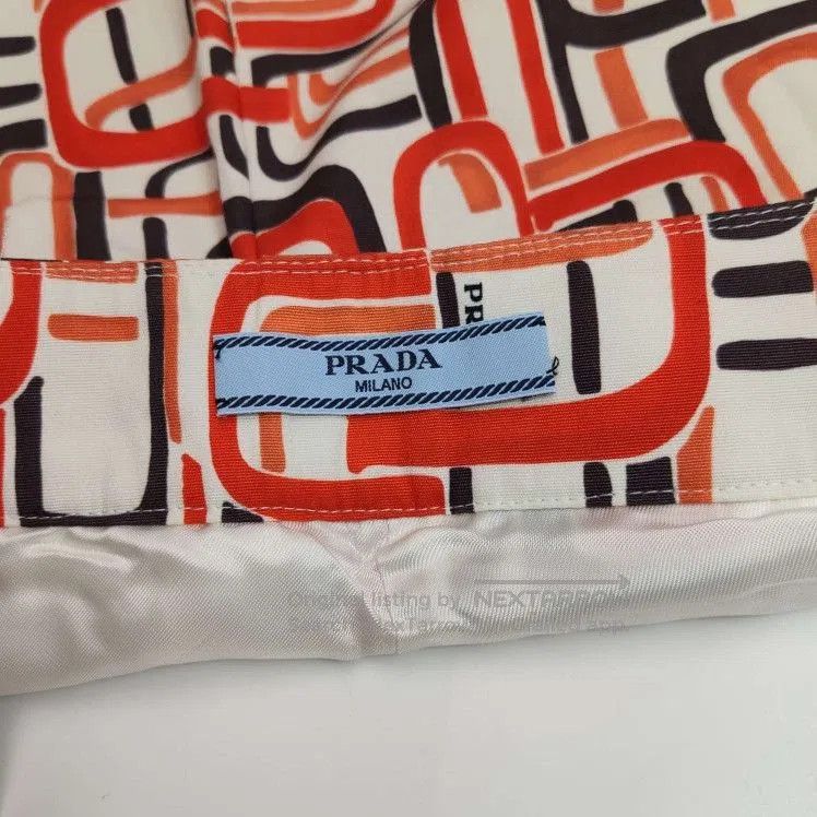 Prada Prada Colorful Cotton Print Skirt . Size 37" - 3 Thumbnail