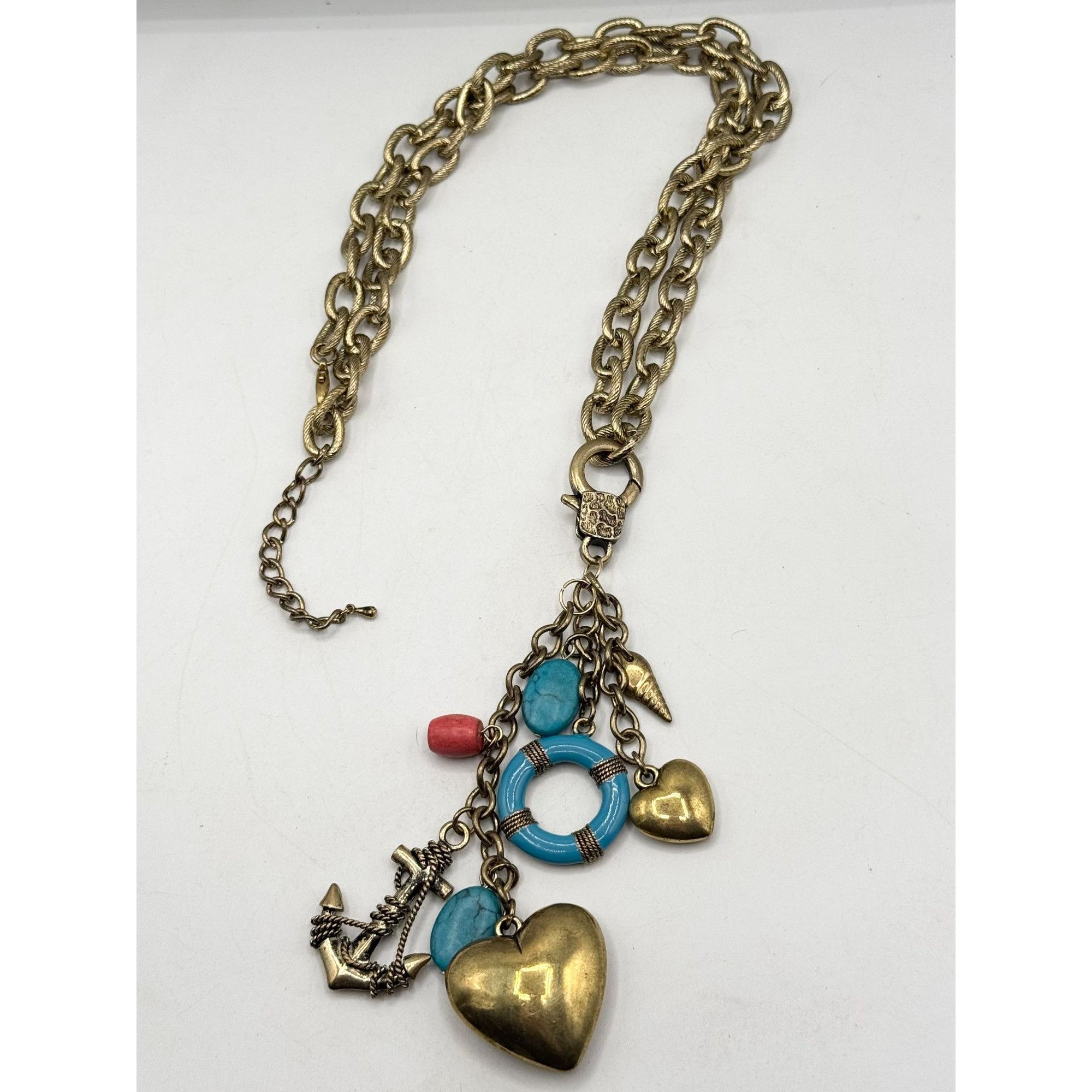 Vintage Nautical sea life heart charm pendant necklace Size ONE SIZE - 7 Thumbnail