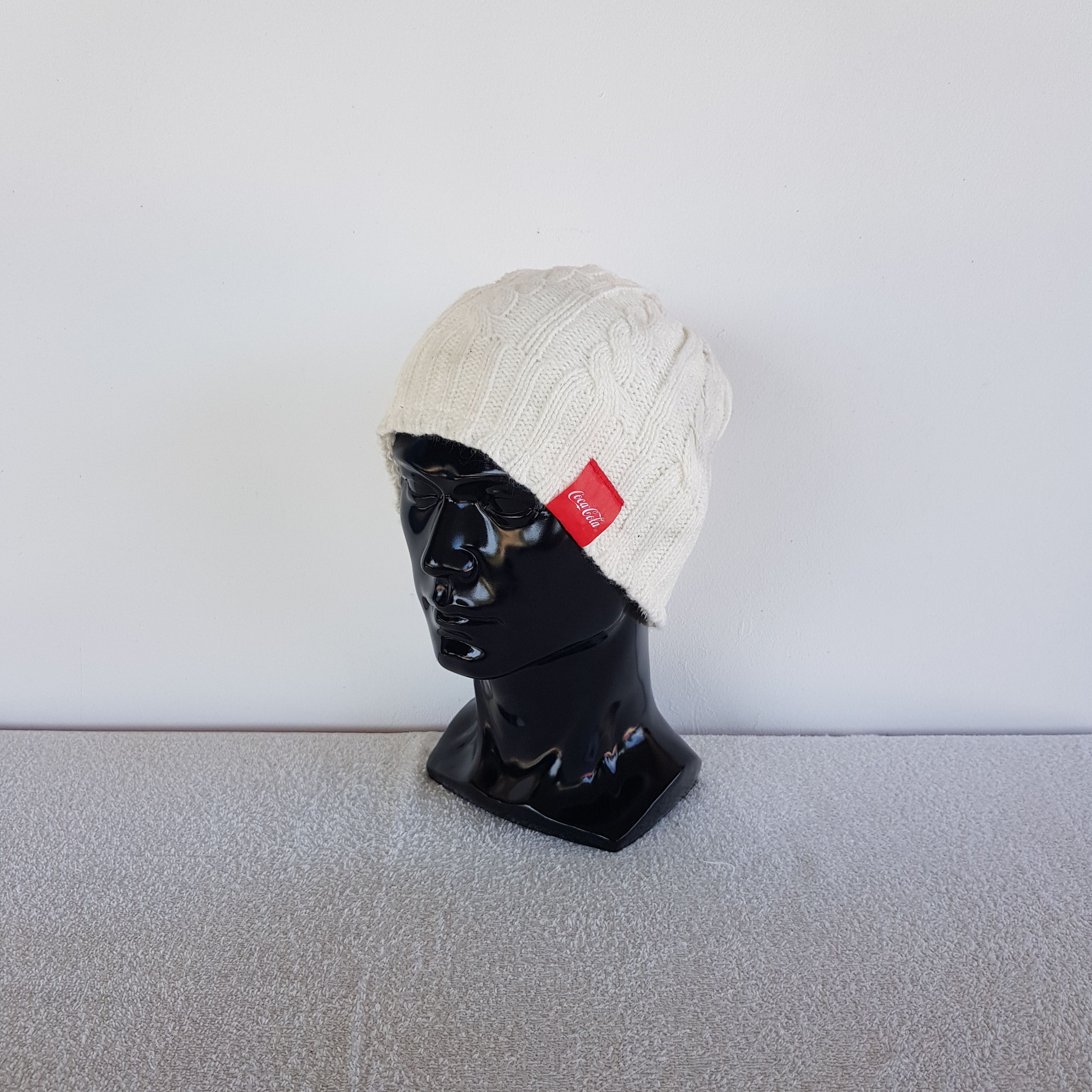 Coca Cola NWT Vintage Coca Cola Beanie Coke Cable Knit Snow Caps Hats Size ONE SIZE - 1 Thumbnail