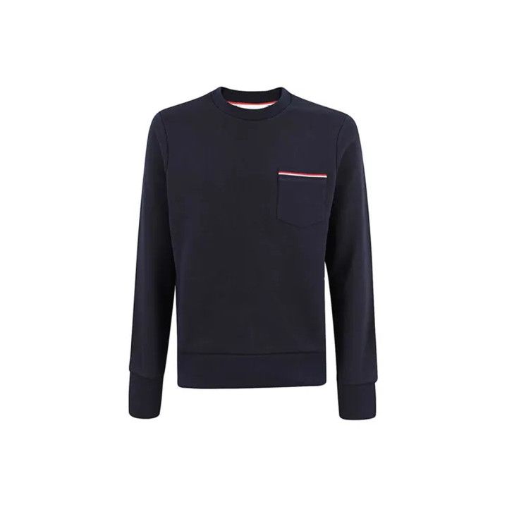 Thom Browne Thom Browne Navy Cotton Crew Neck Sweatshirt Size US S / EU 44-46 / 1 - 1 Thumbnail