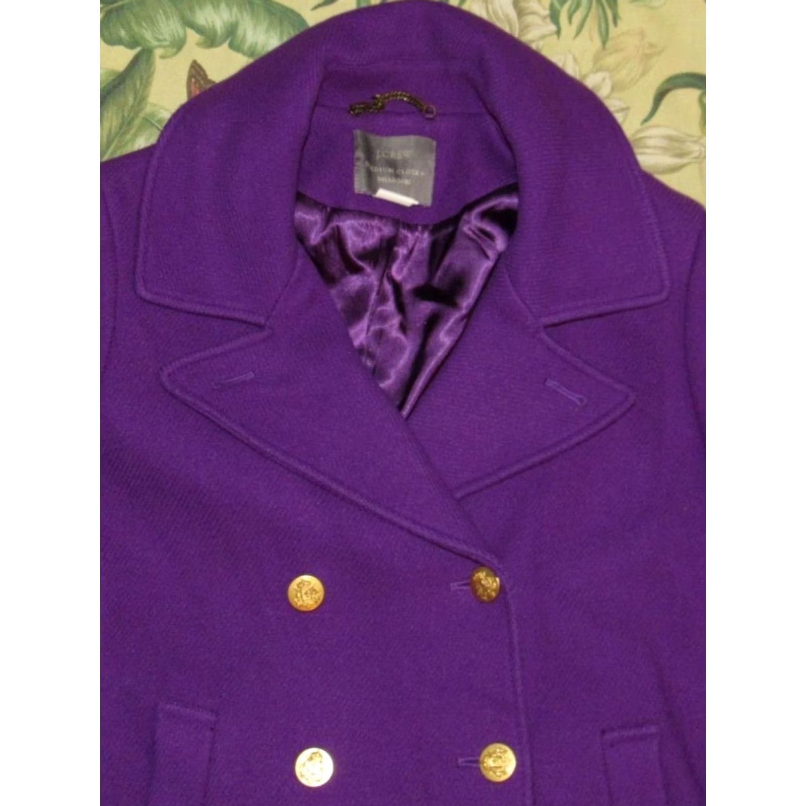 Doublet J CREW Royal Purple Nello Gori Double Breasted Stadium Cloth Coat Jacket 10 Size L / US 10 / IT 46 - 2 Thumbnail