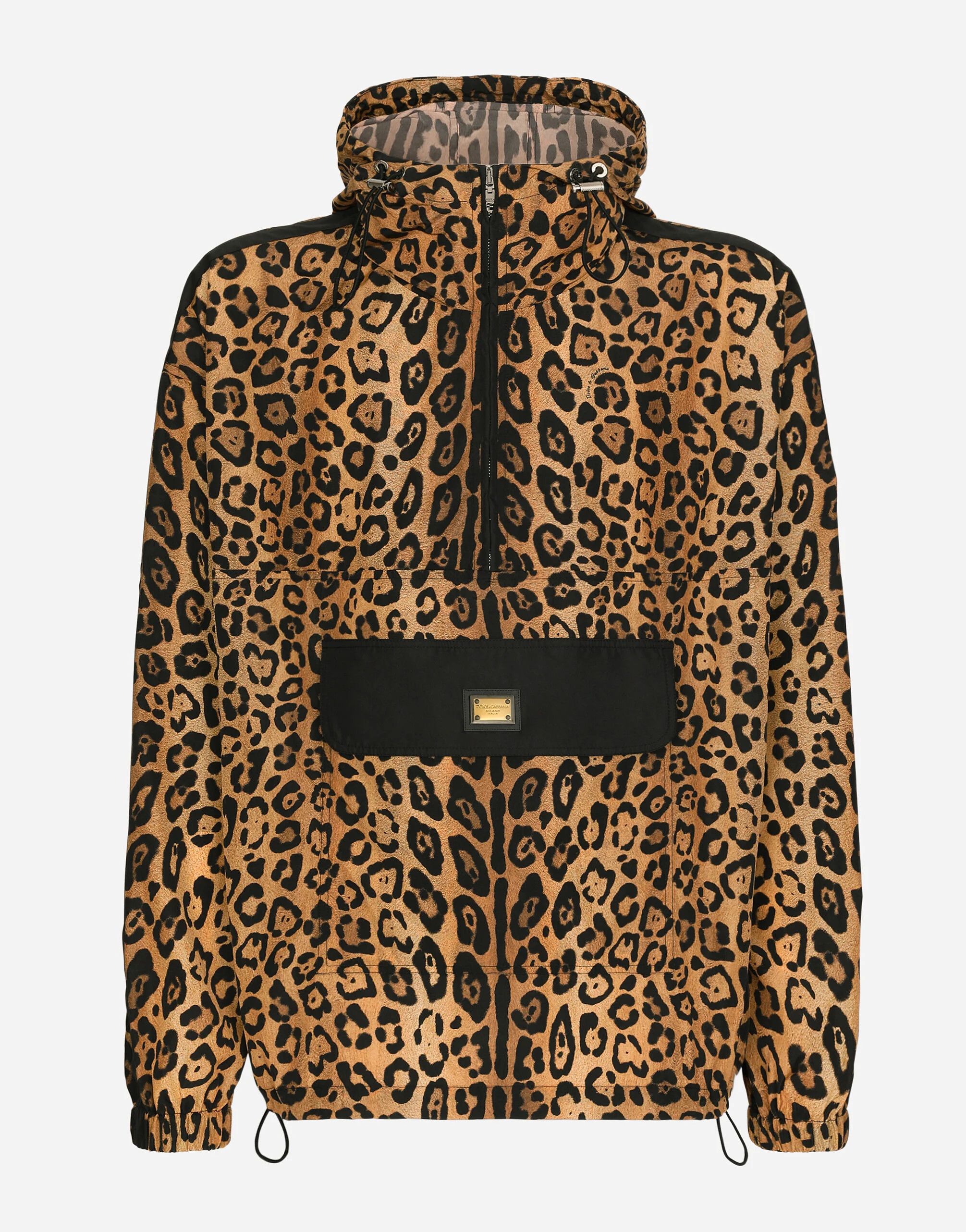 Dolce & Gabbana o1s22i1n0924 Leopard Print Nylon Jacket in Brown/Black Size US S / EU 44-46 / 1 - 1 Thumbnail