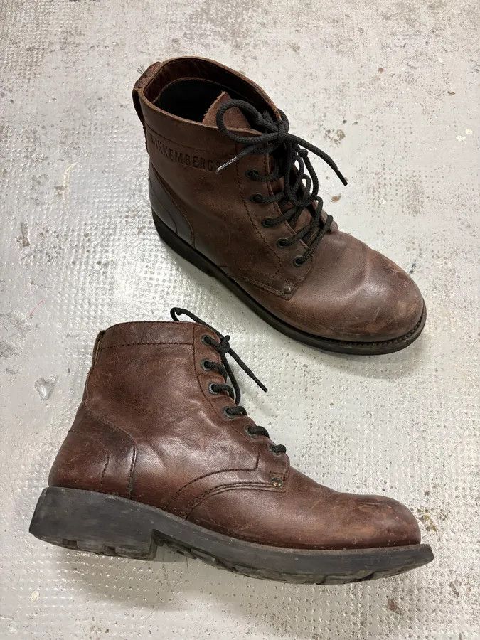 Dirk Bikkembergs 2000s Bikkembers Brown Eroded Leather Boots Size US 7 / EU 40 - 5 Thumbnail