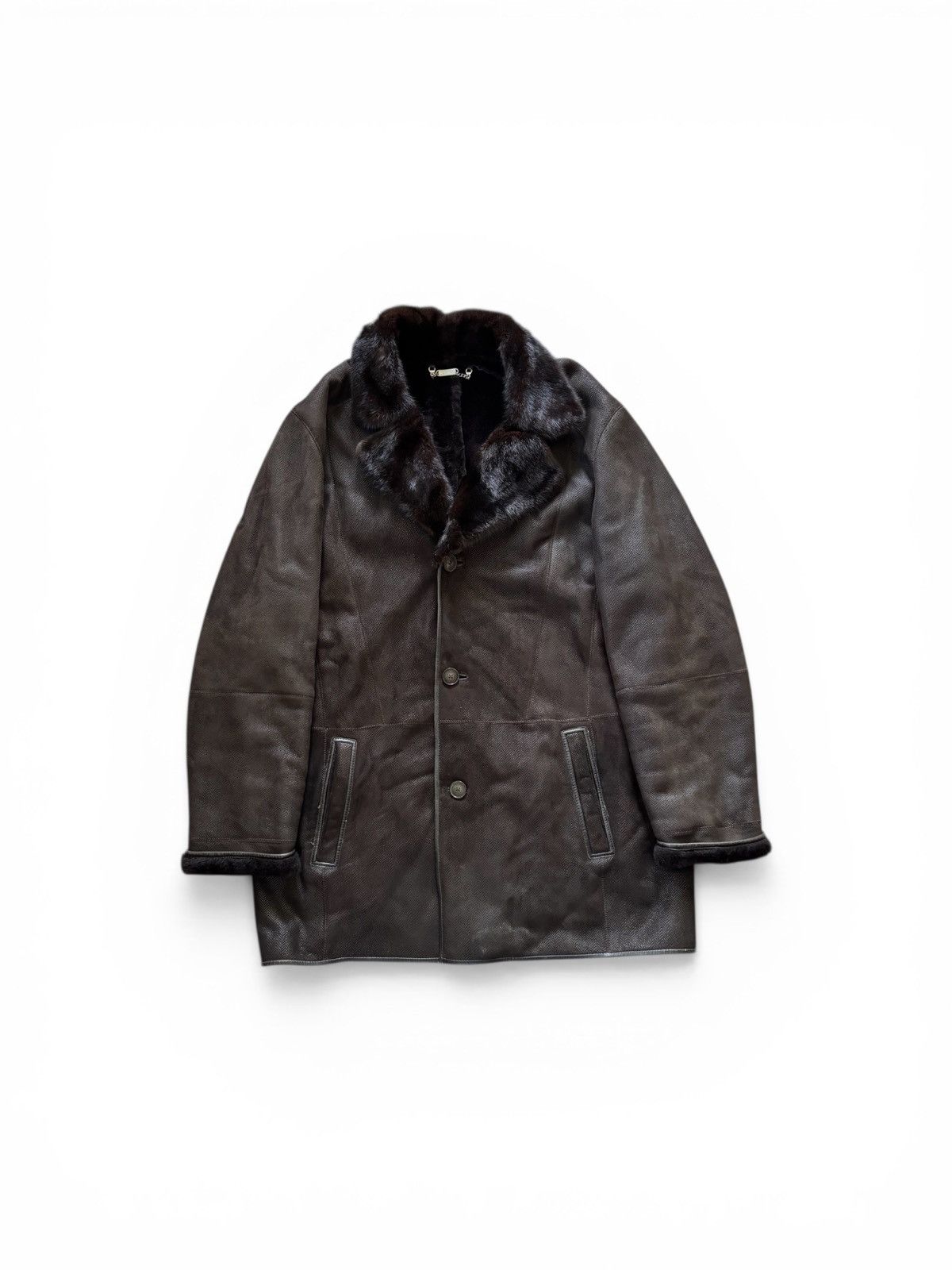 Vintage Vintage Shearling Leather Coat Size US XL / EU 56 / 4 - 1 Thumbnail