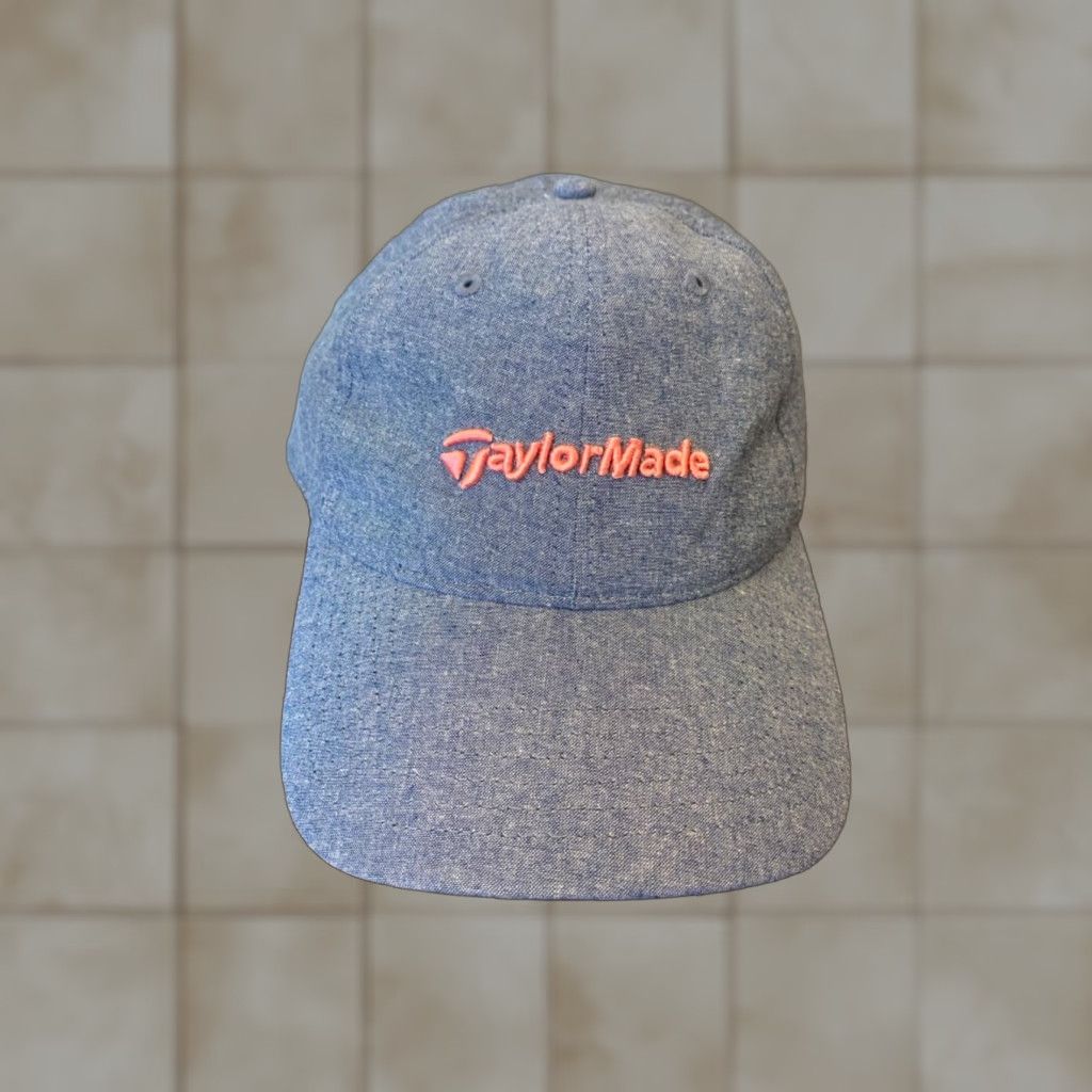 TaylorMade Taylor Made Unisex Blue Denim Pink Adjustable Logo Print One Size Golf Cap Size ONE SIZE - 1 Thumbnail