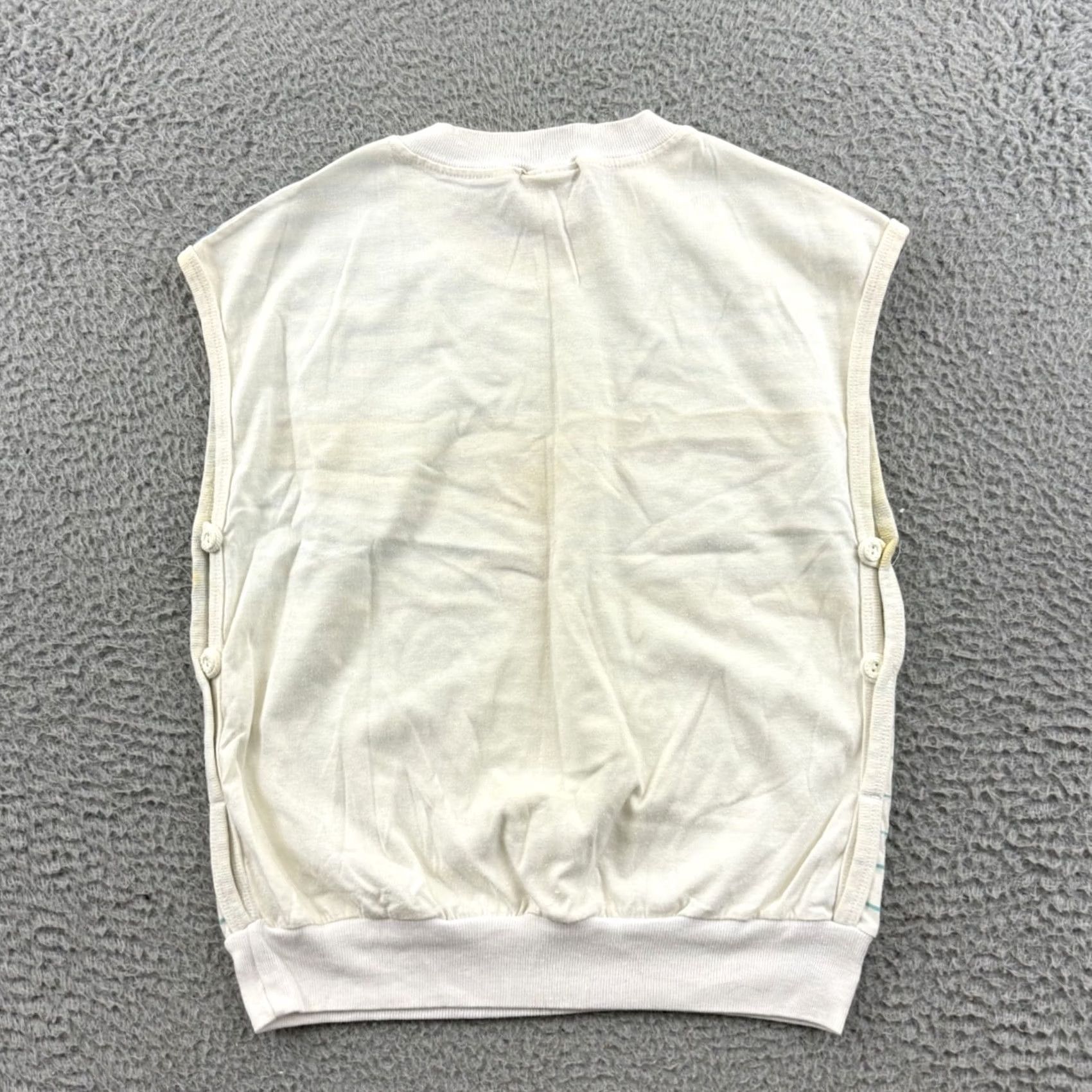 Ocean Pacific VINTAGE Ocean Pacific Shirt Womens Medium Striped Knit White Sleeveless 80s Ocean Pacific Women Shirt Mens Girls Size M / US 6-8 / IT 42-44 - 5 Thumbnail