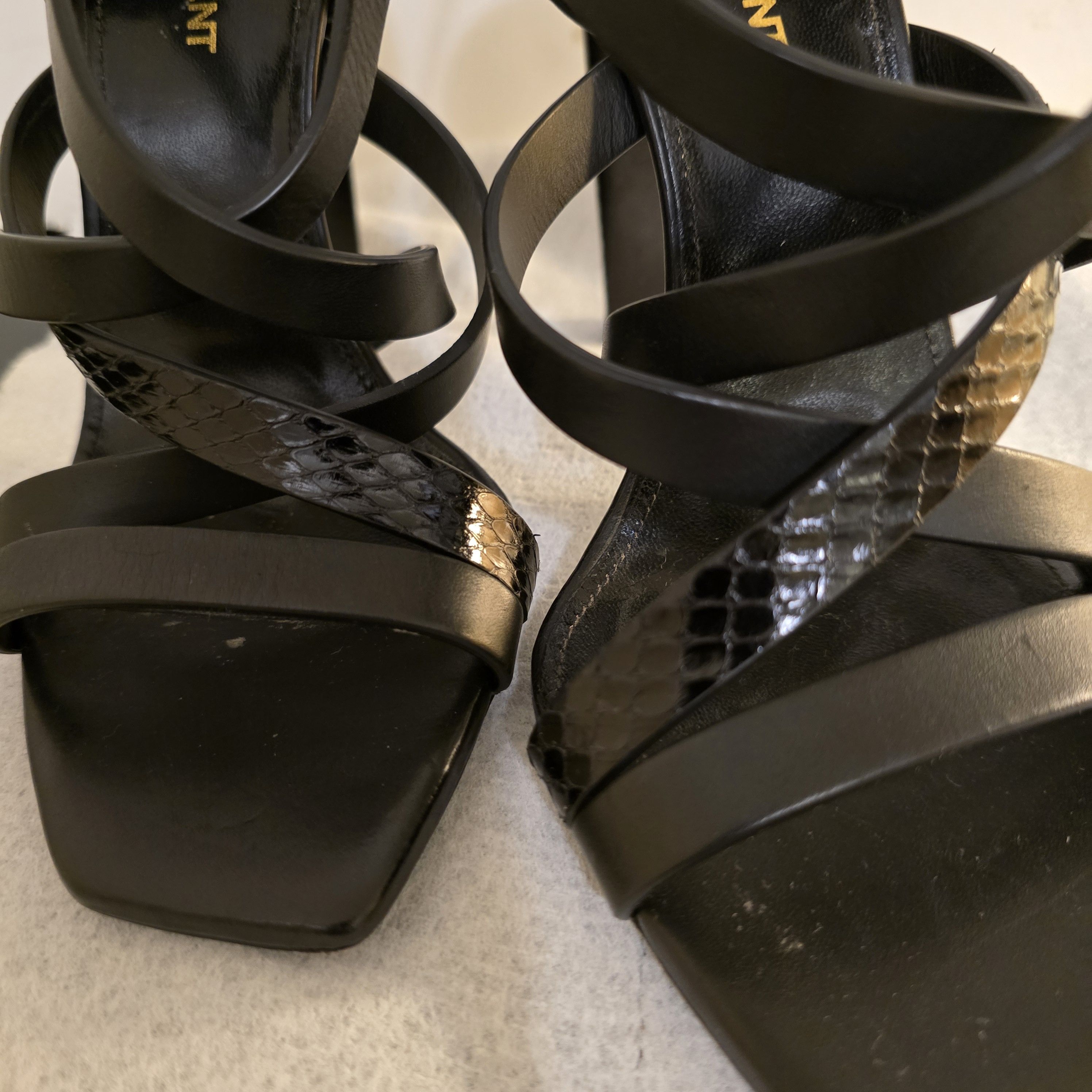Saint Laurent Paris Saint Laurent Cassandra Heeled Sandal Size US 8 / IT 38 - 8 Thumbnail