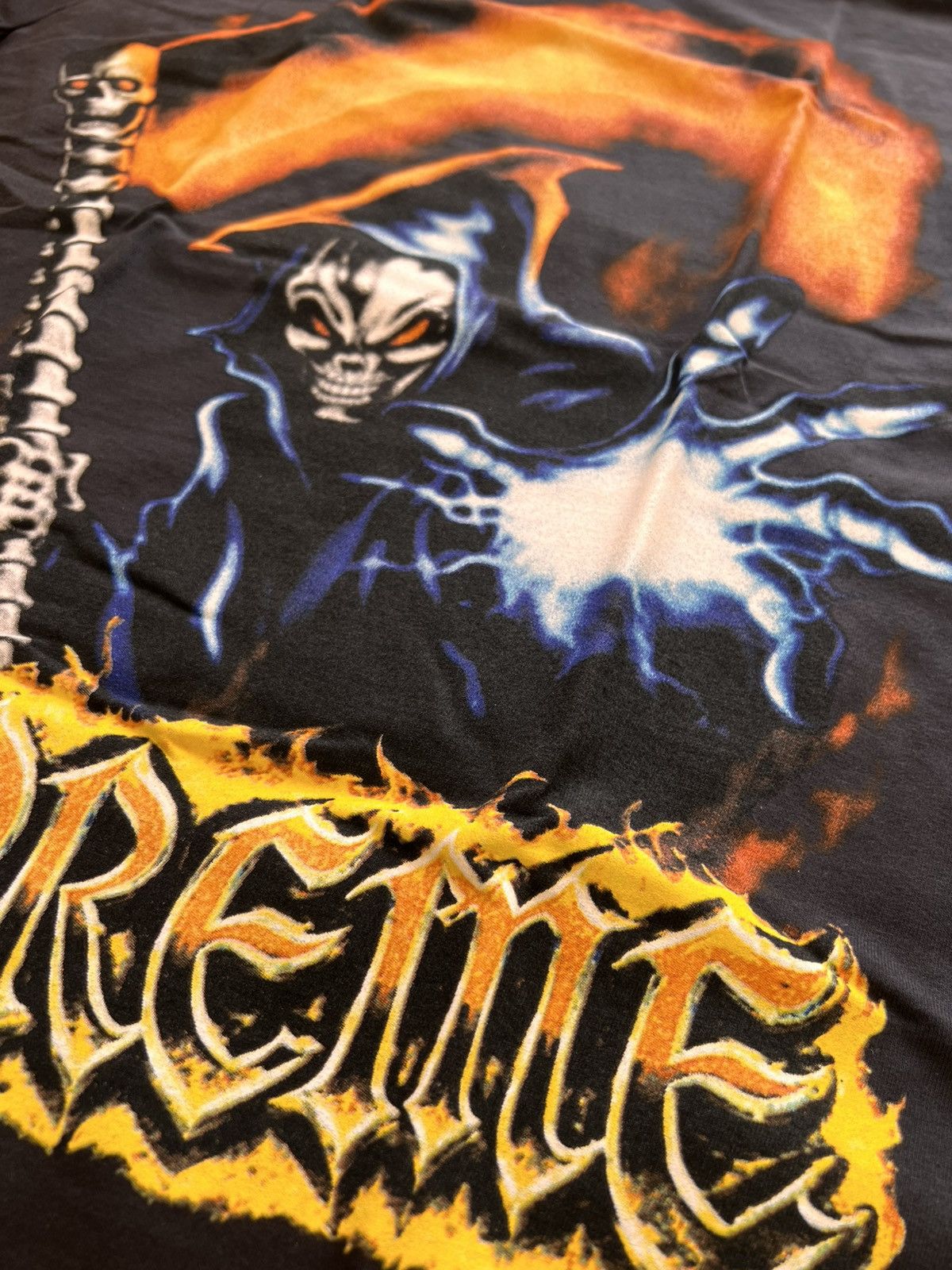 Supreme M Supreme Grim Reaper Tee Black t-shirt skeleton flames pray Size US M / EU 48-50 / 2 - 7 Thumbnail