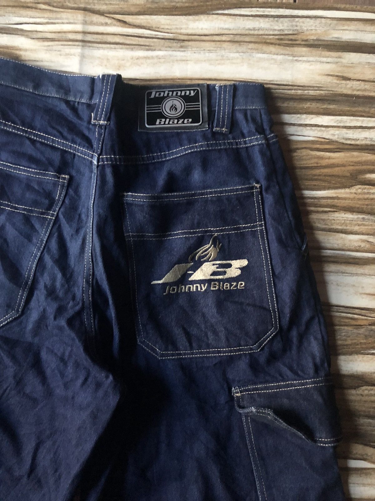 JNCO Grail🔥 Vtg Y2K Johnny Blaze Jorts Denim Super Wide Baggy Size US 30 / EU 46 - 2 Thumbnail