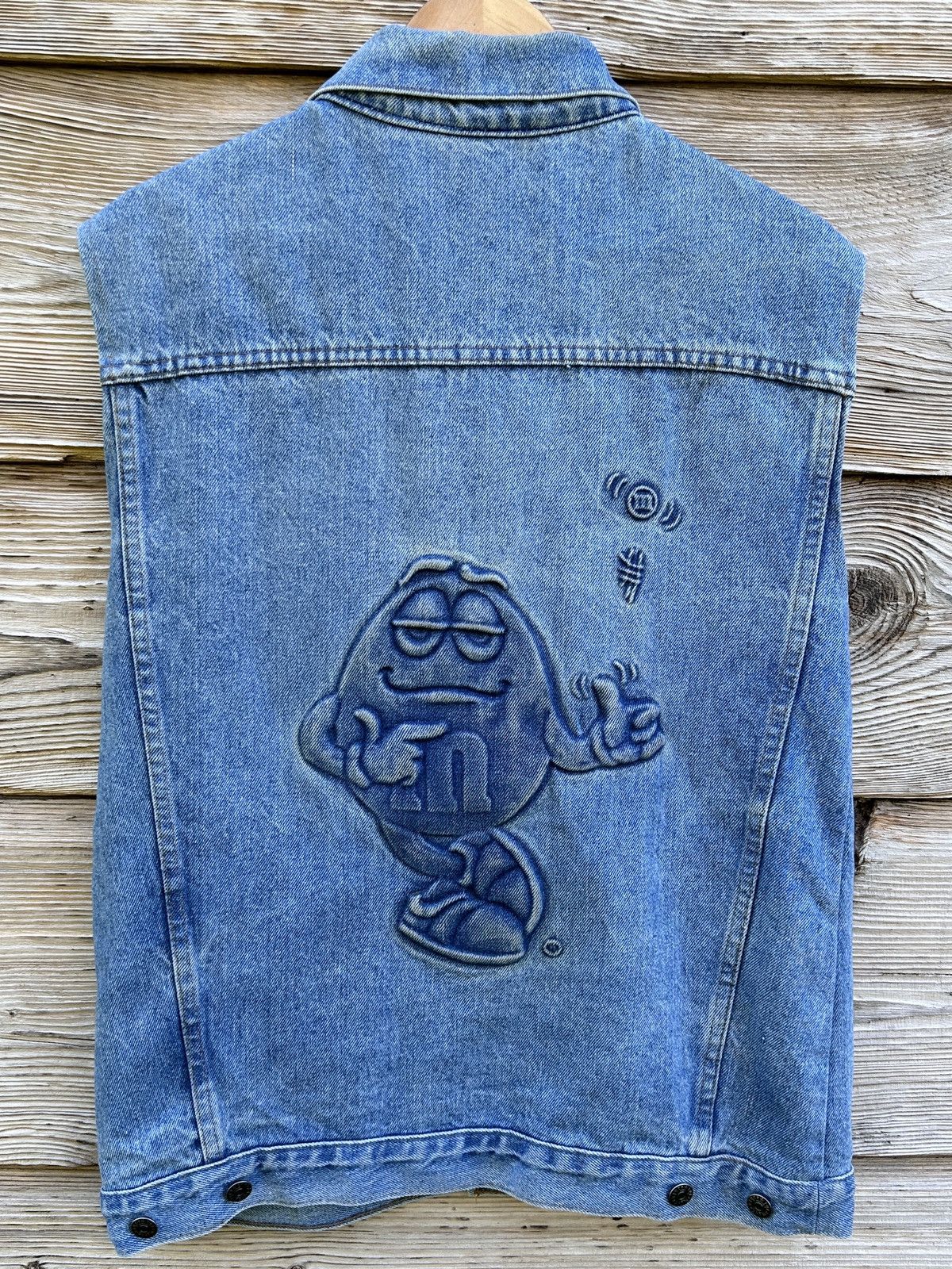 Vintage 90s Vintage Planet Mars M&M’s Embossed Denim Vest Size US L / EU 52-54 / 3 - 1 Thumbnail