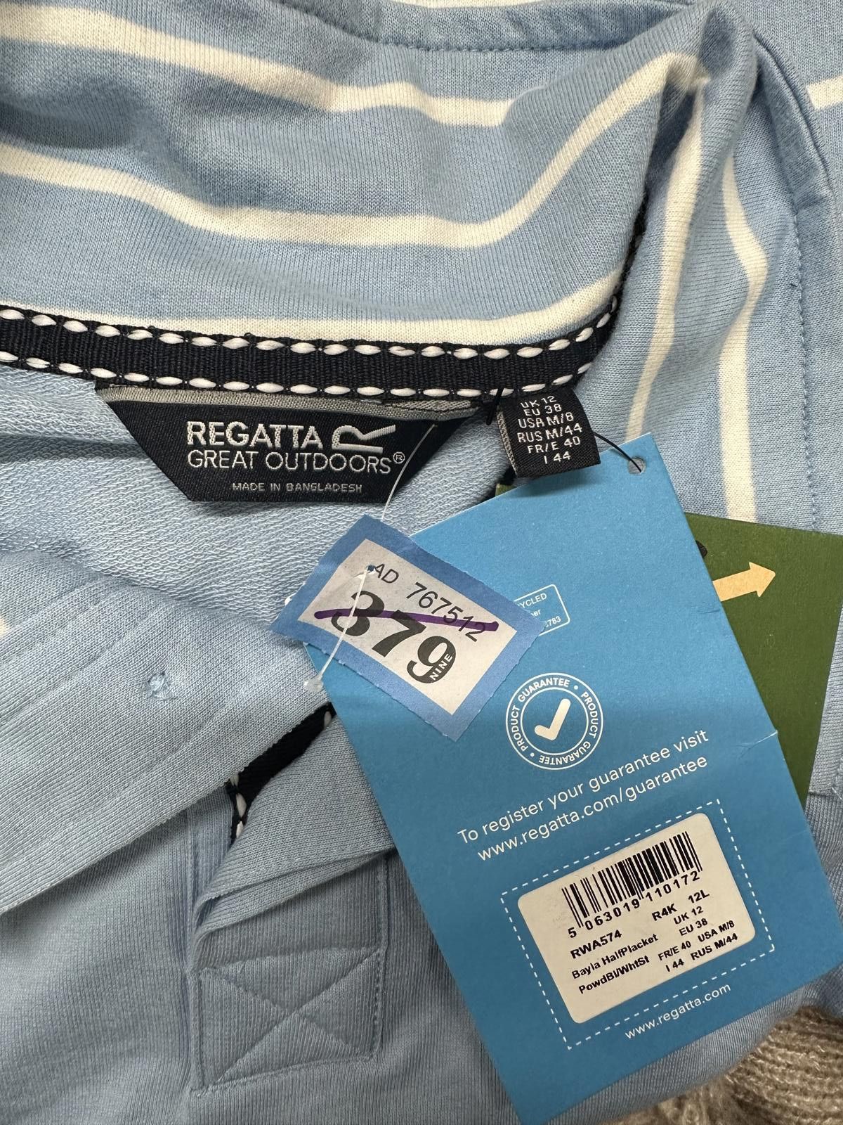 Other Regatta Great Outdoors Light Blue and White Striped Long-Sle Size US M / EU 48-50 / 2 - 3 Thumbnail