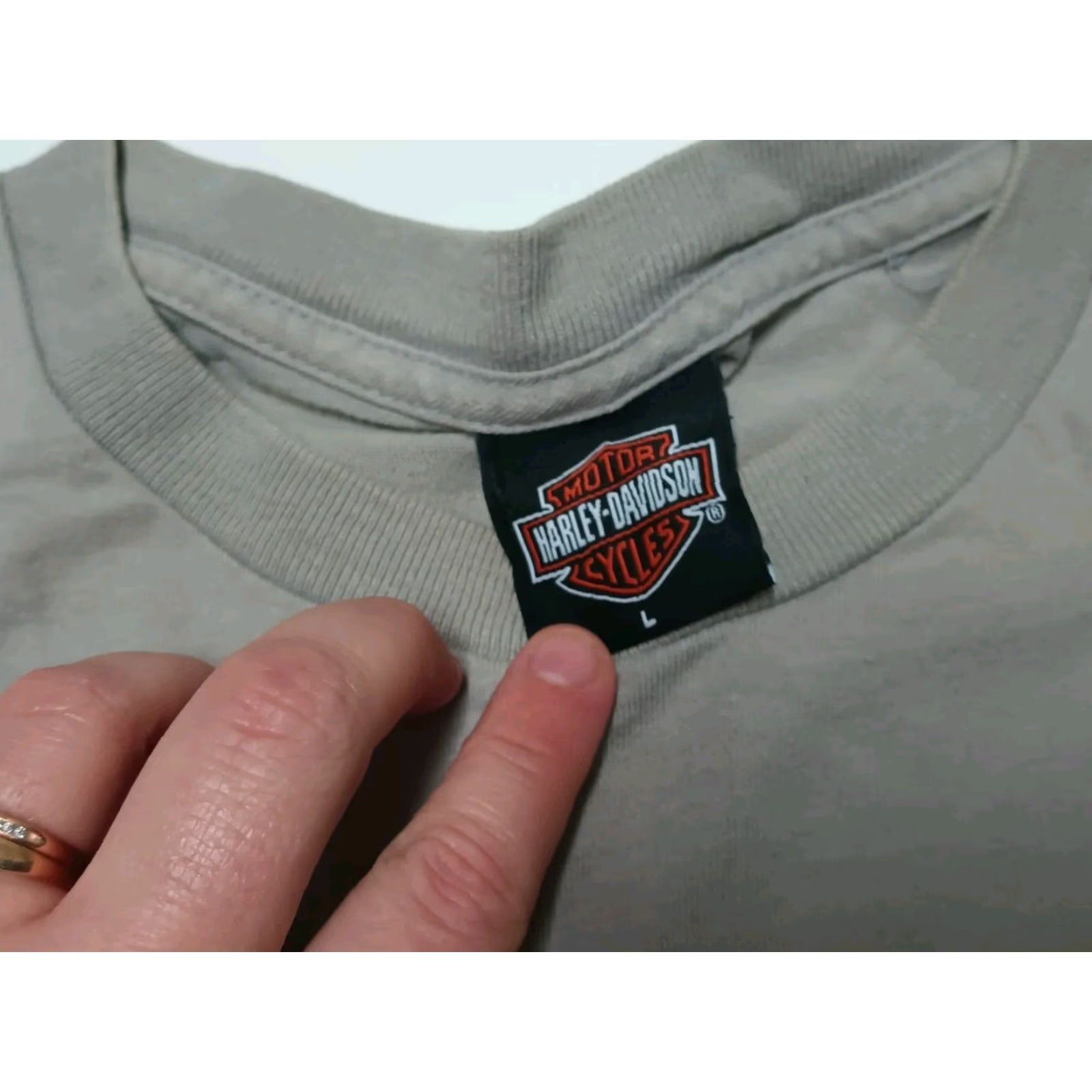 Harley Davidson Harley-Davidson T-Shirt Mens Large Gray USA Y2K USA American Tradition Logo? Size US L / EU 52-54 / 3 - 5 Thumbnail