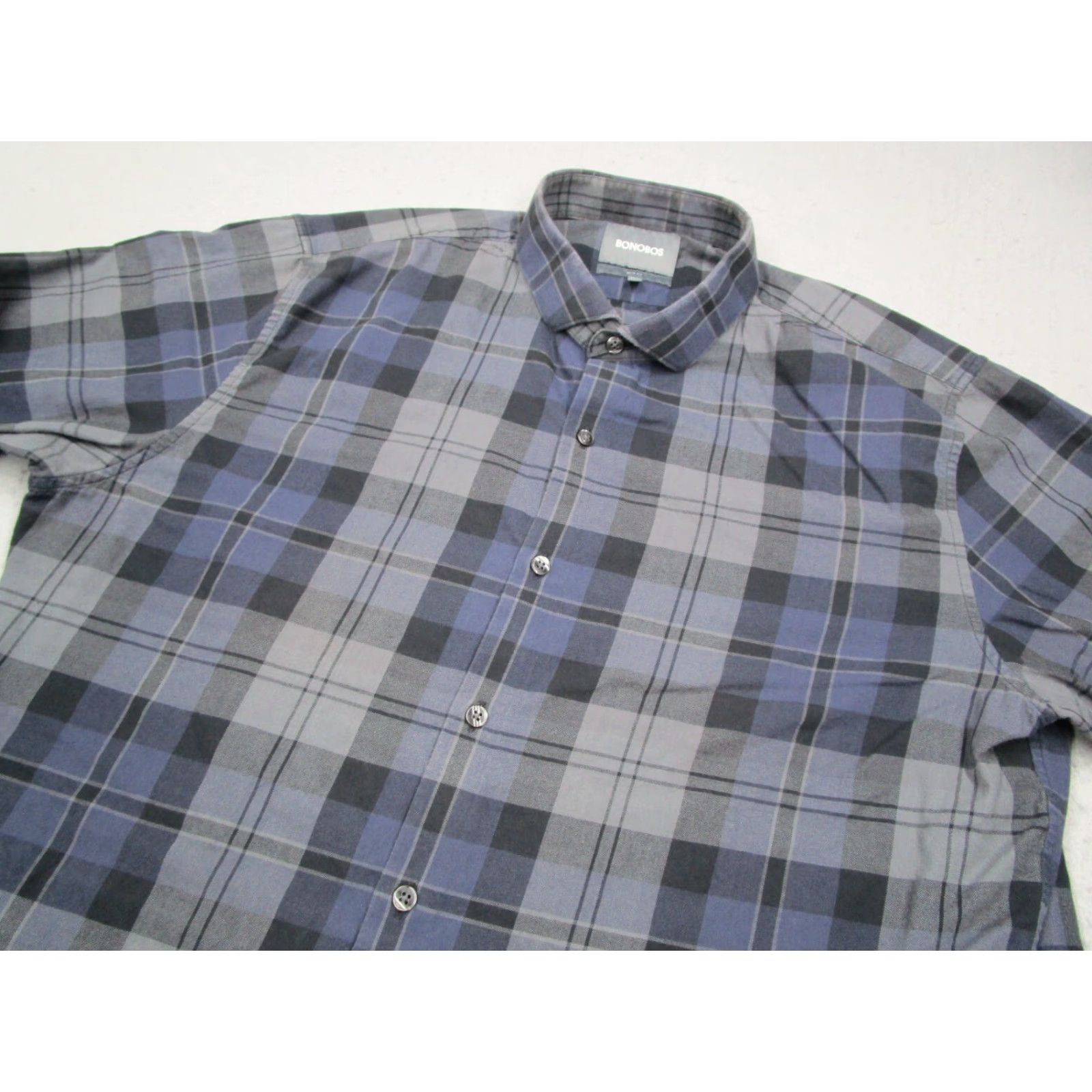 Bonobos VINTAGE Bonobos Shirt Mens 2XL Blue Check Casual Long Sleeve Button-Up Slim Fit Flannel Size US XXL / EU 58 / 5 - 2 Thumbnail