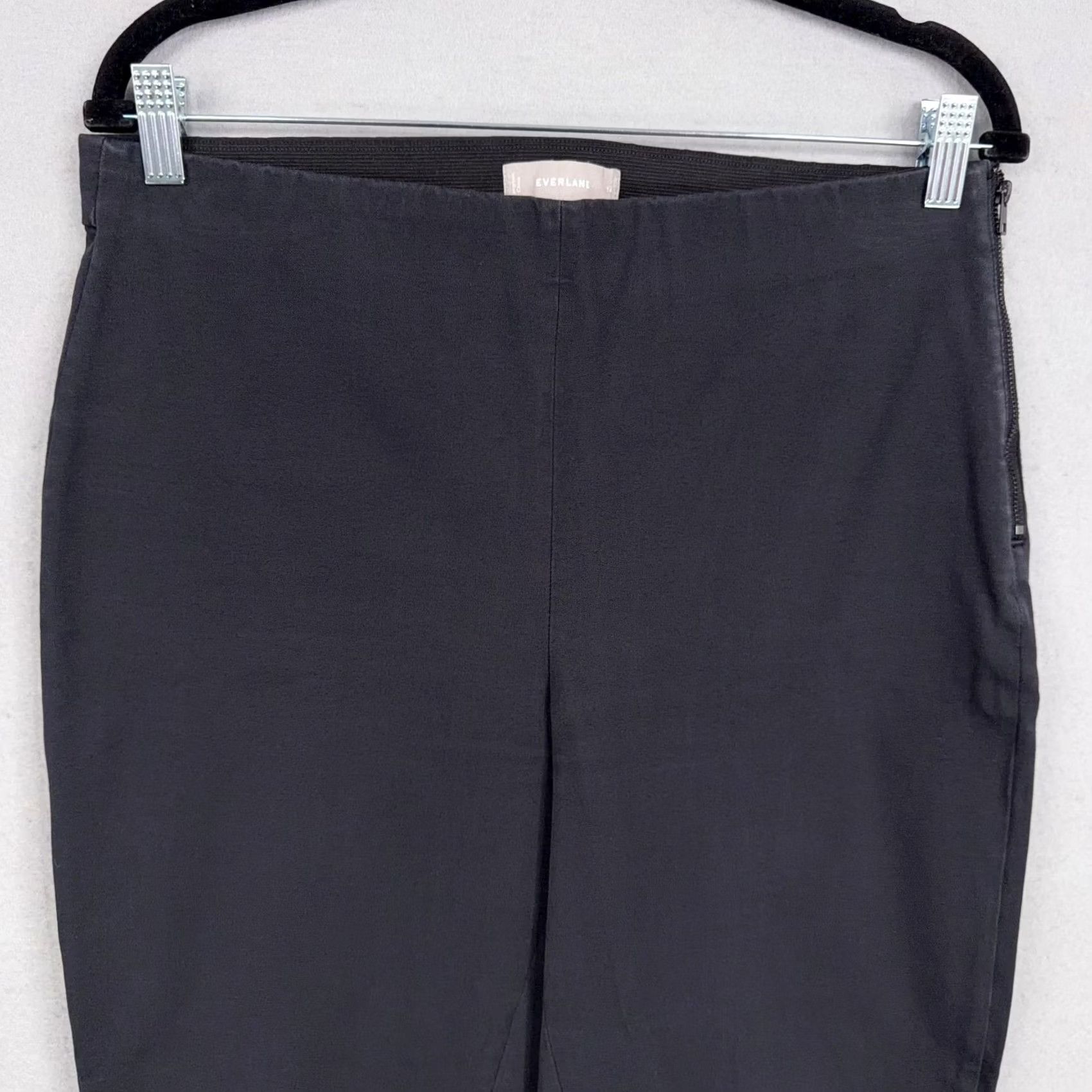 Everlane Everlane Womens 14 Black Ankle Tapered Dress Pants 27in Zip Casual Work Office Size 36" / US 14 / IT 50 - 2 Thumbnail