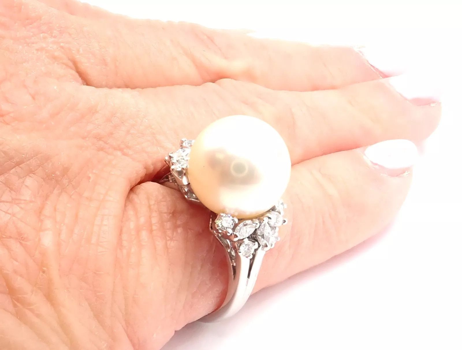 Mikimoto Diamond Large 12mm South Sea Pearl Ring Size ONE SIZE - 8 Thumbnail
