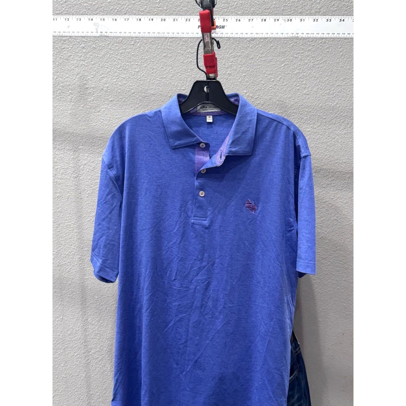 Peter Millar Peter Millar Polo Shirt Mens Medium Bleu Plum Embroidered Christmas Tree Multicolor Holiday Polo Shirt Size US M / EU 48-50 / 2 - 2 Thumbnail