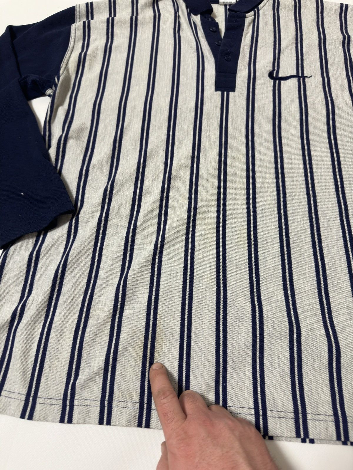 Nike × Vintage Vintage 90s Nike Rugby Polo Longsleeve Striped Y2K ACG Size US XXL / EU 58 / 5 - 3 Thumbnail