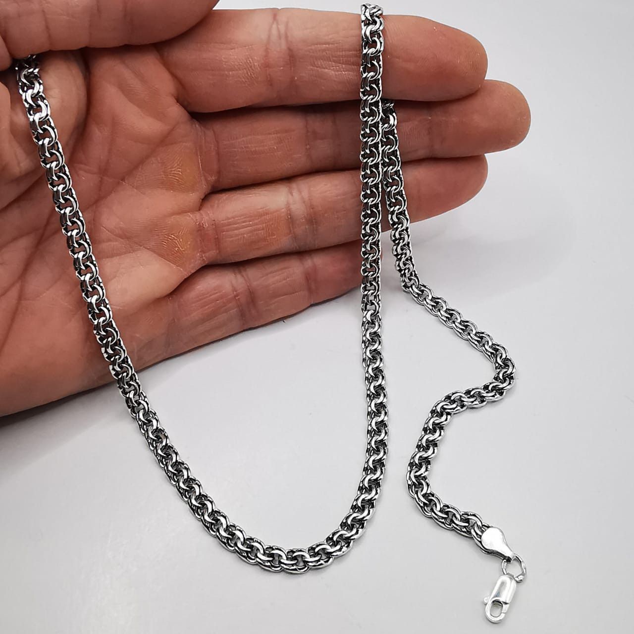 Sterling Silver Vintage Chain Necklece,925 Sterling Silver,Signed , 26,11g Size ONE SIZE - 4 Thumbnail