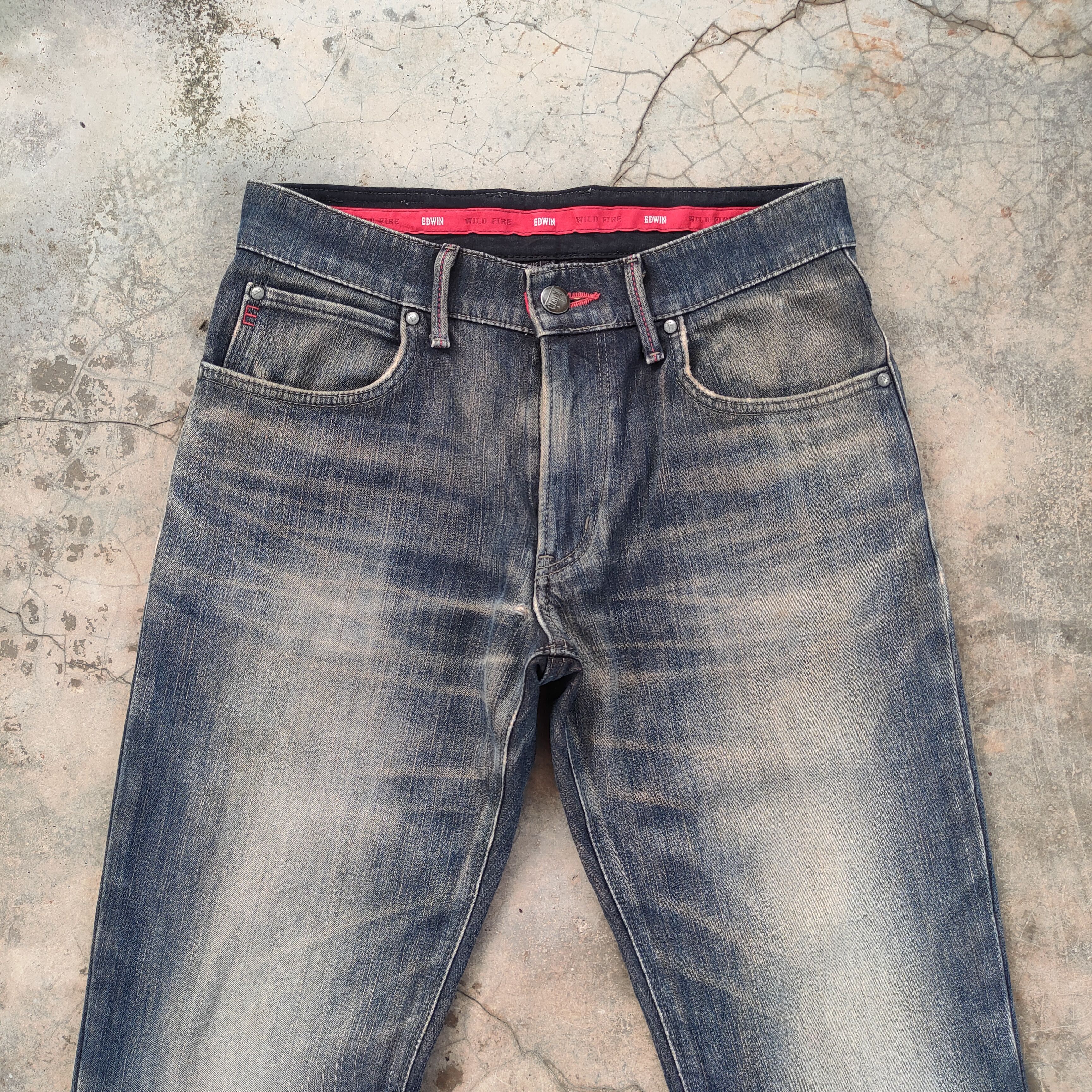 Edwin VINTAGE EDWIN FADED BLACK DISTRESSED JEANS PANTS Size US 29 - 3 Thumbnail