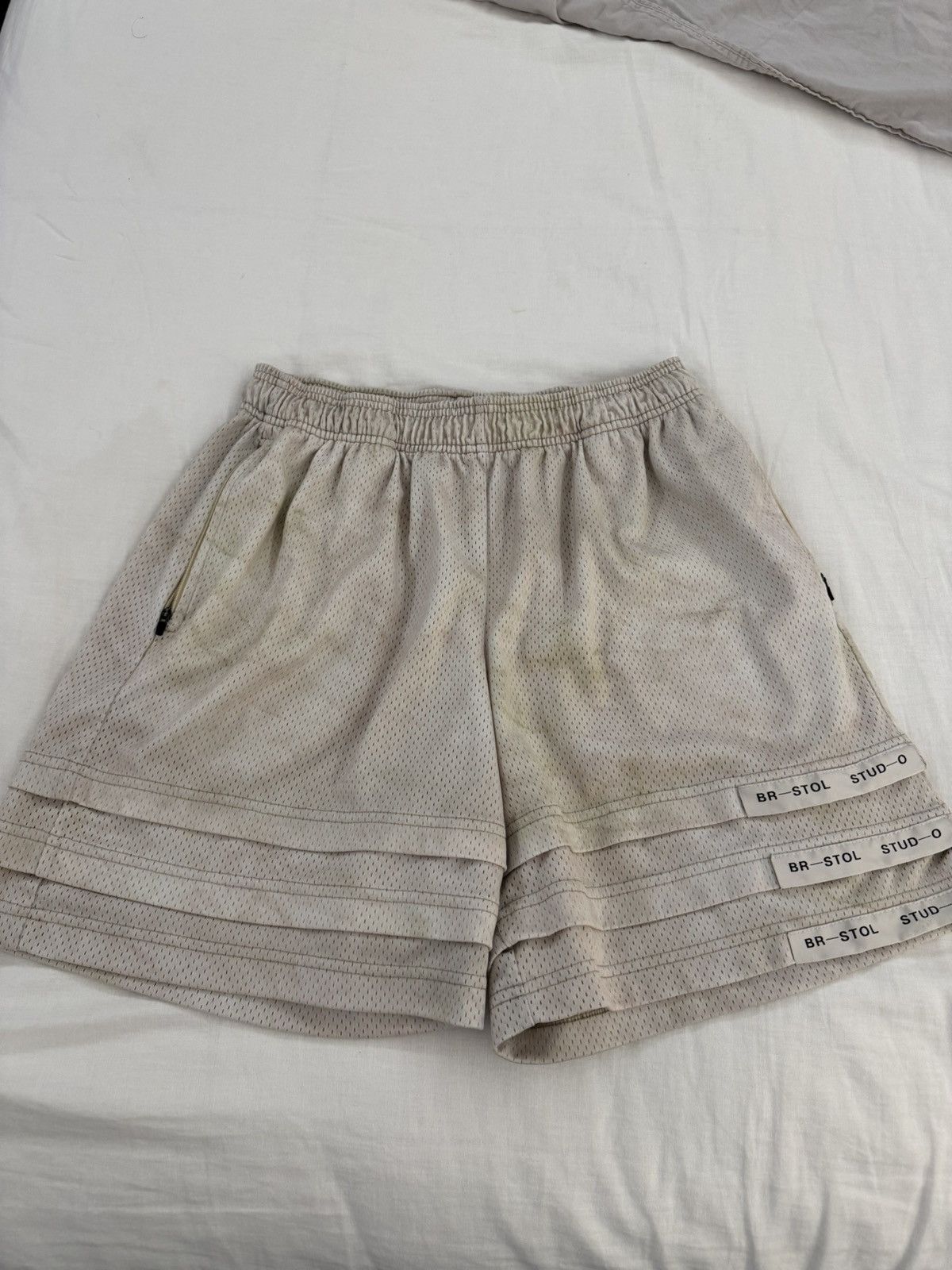 Bristol Studios Triple Hem Shorts (Tie Dye) - Sand [XL] Size US 36 / EU 52 - 1 Thumbnail