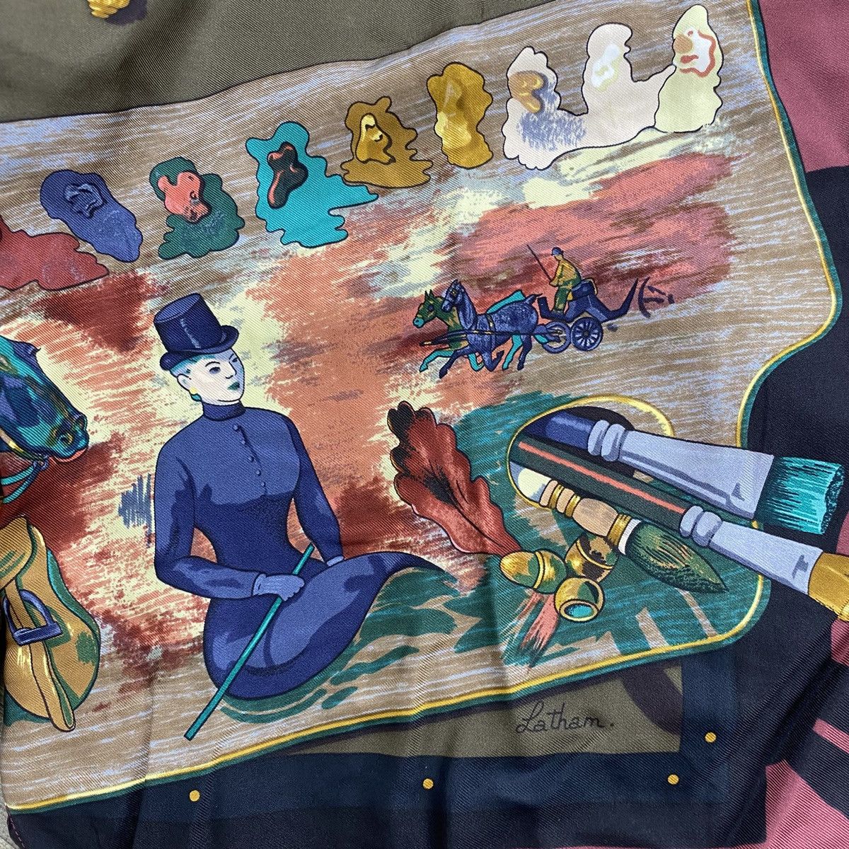 Hermes 90s Arcive Hermes Paris Equestrian Scarf Graphic Silk Shirt Size US L / EU 52-54 / 3 - 5 Thumbnail